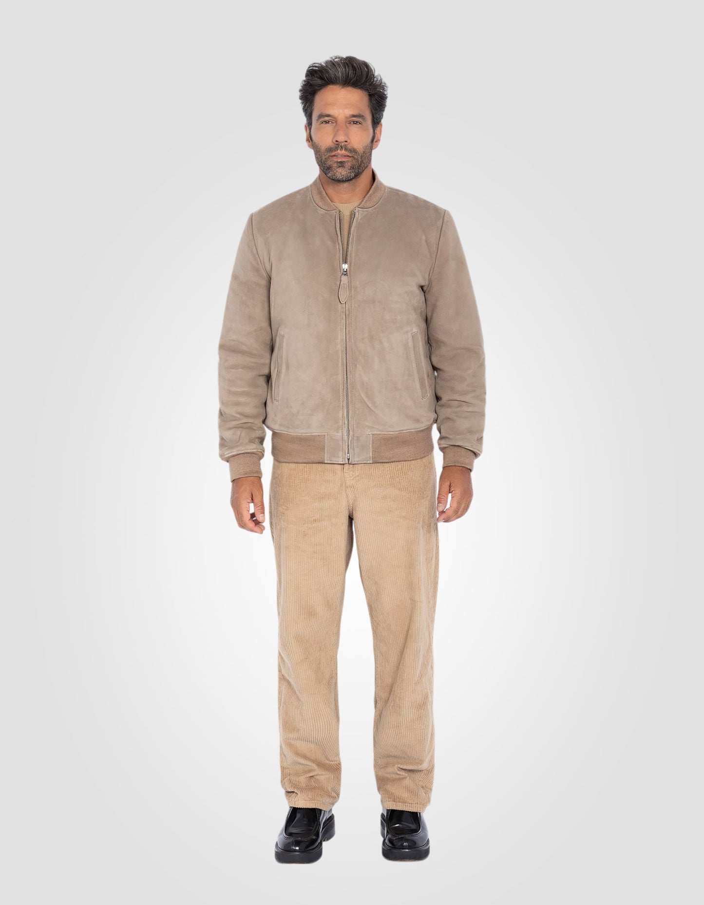 Blouson casual suédé, cuir de chèvre