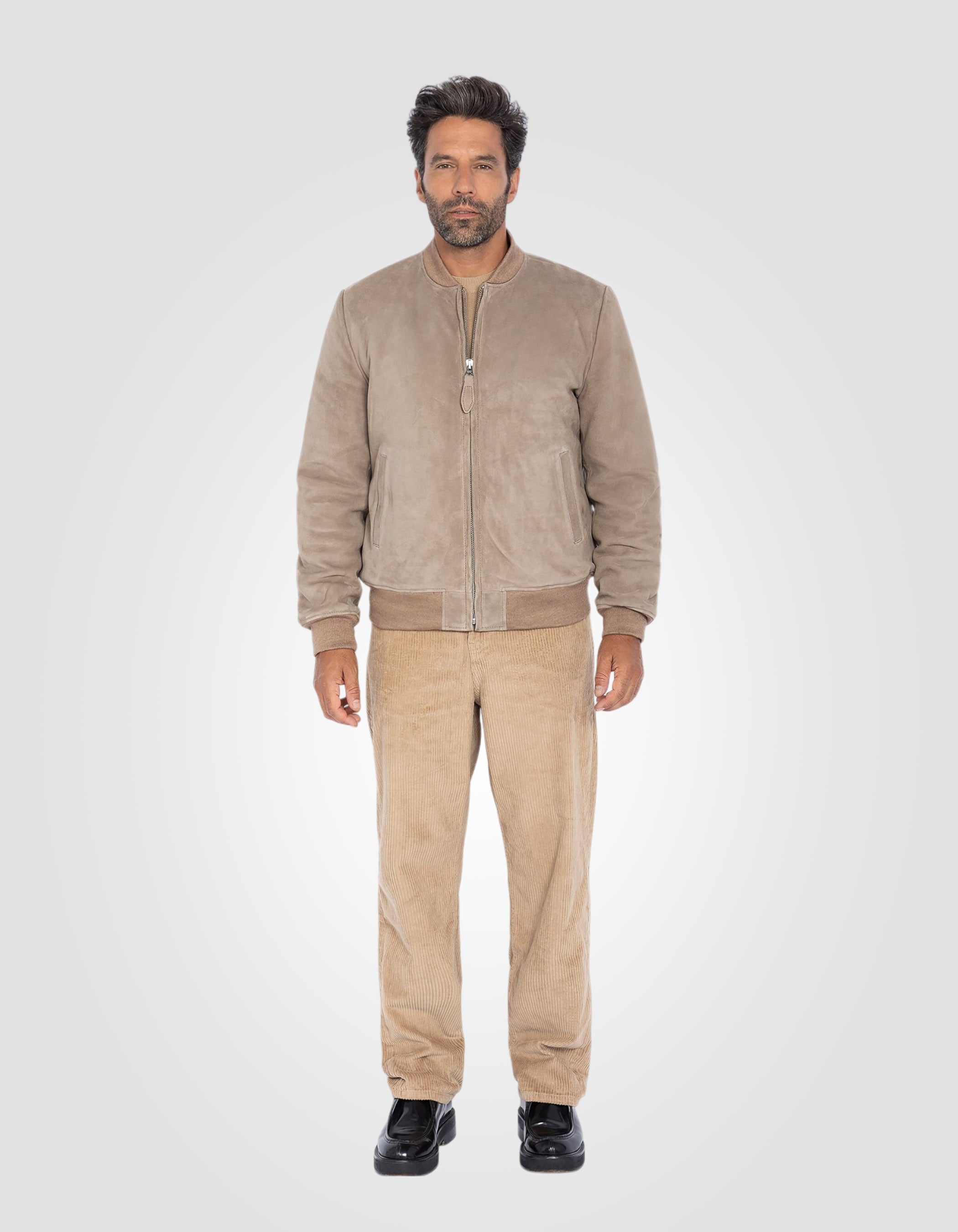 Suede casual jacket, goat suede-1