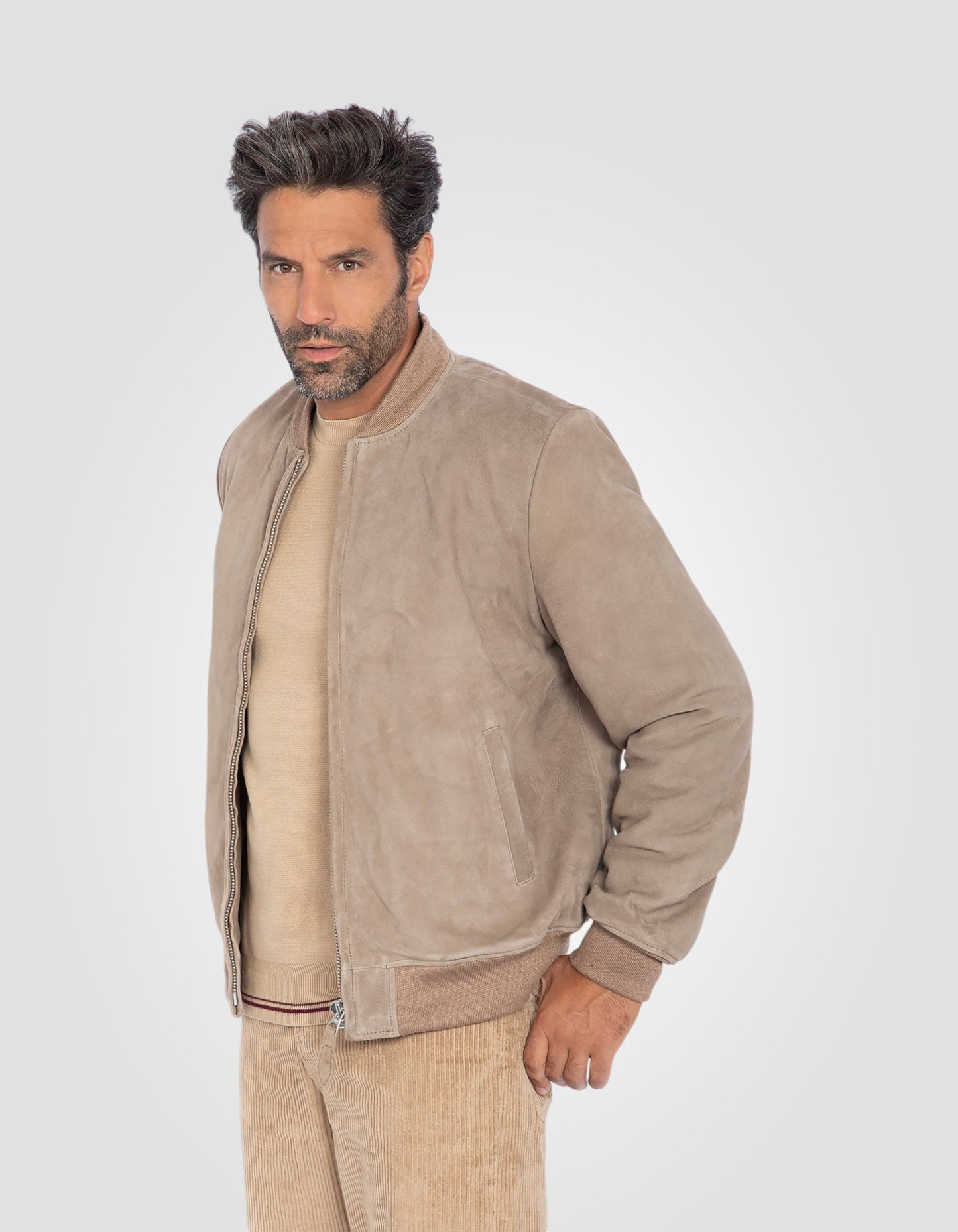 Blouson casual suédé, cuir de chèvre