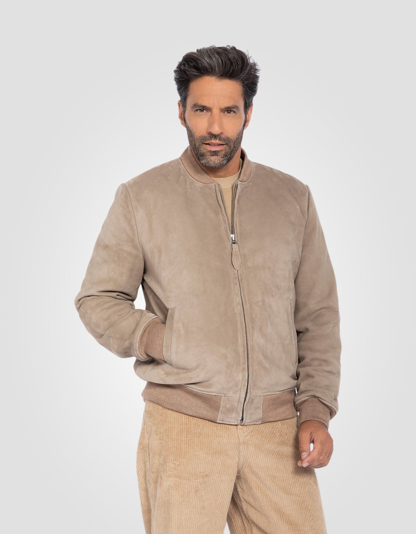 Blouson casual suédé, cuir de chèvre