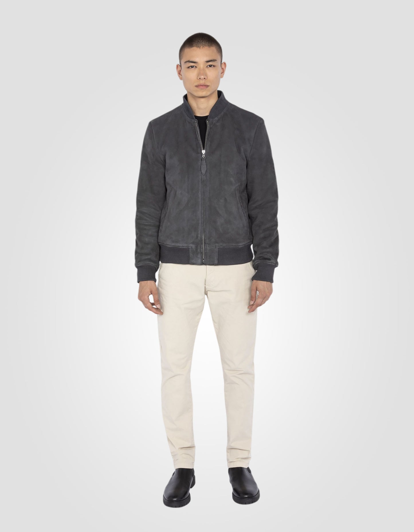 Blouson casual suédé, cuir de chèvre