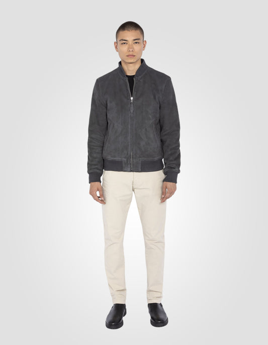 Blouson casual suédé, cuir de chèvre