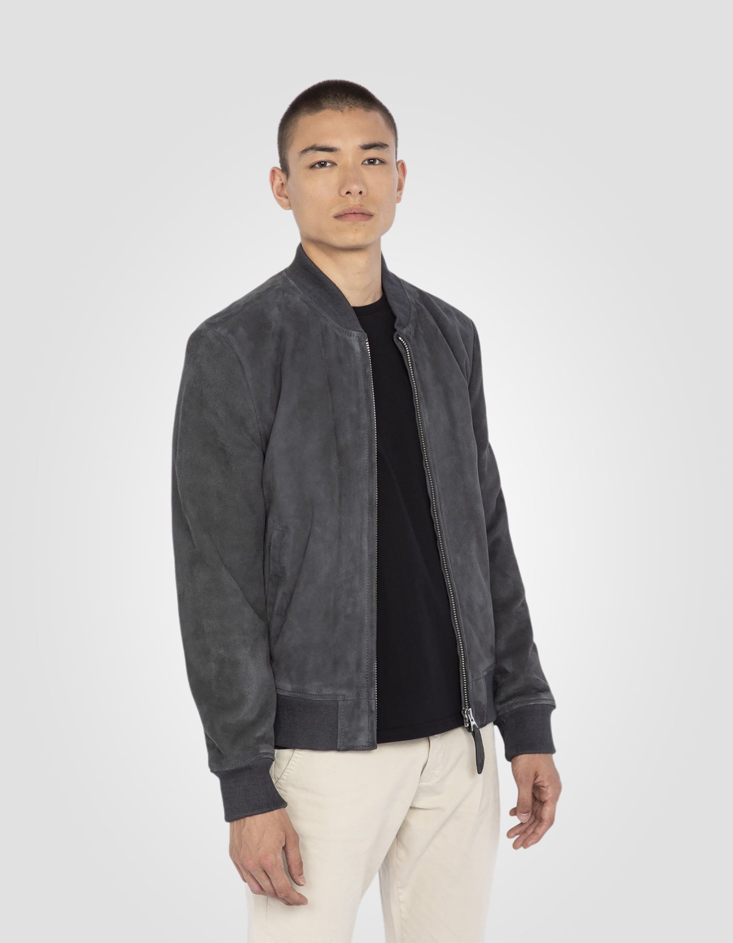 Blouson casual suédé, cuir de chèvre