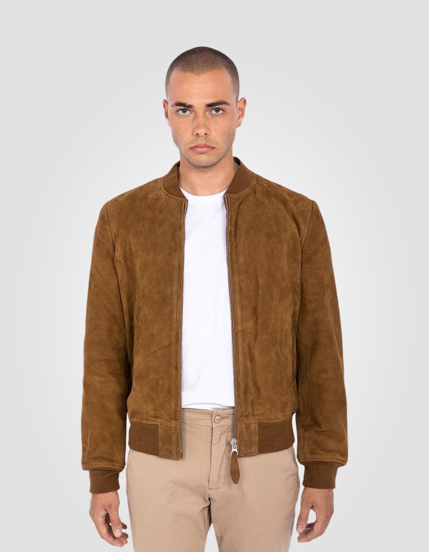 Blouson casual suédé, cuir de chèvre