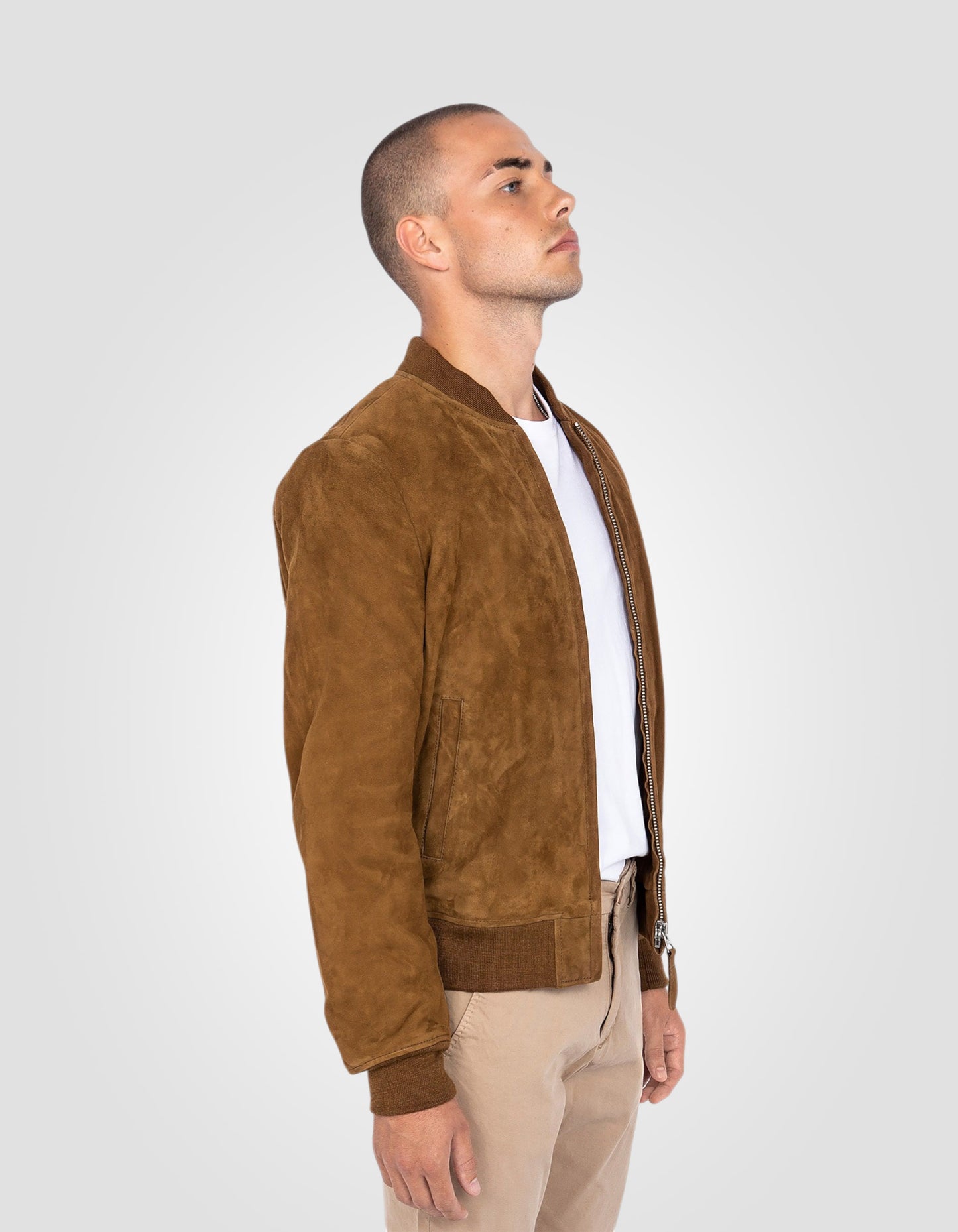 Blouson casual suédé, cuir de chèvre