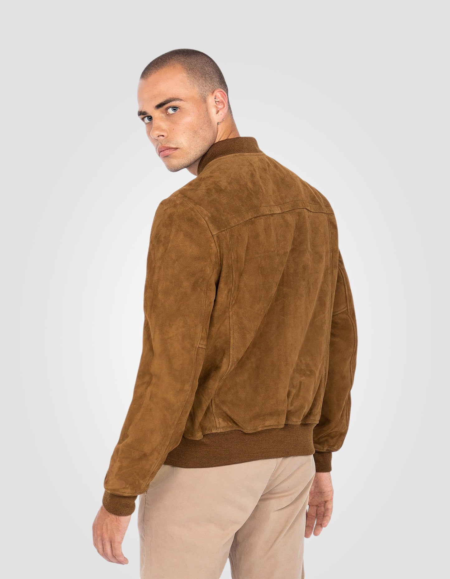 Blouson casual suédé, cuir de chèvre