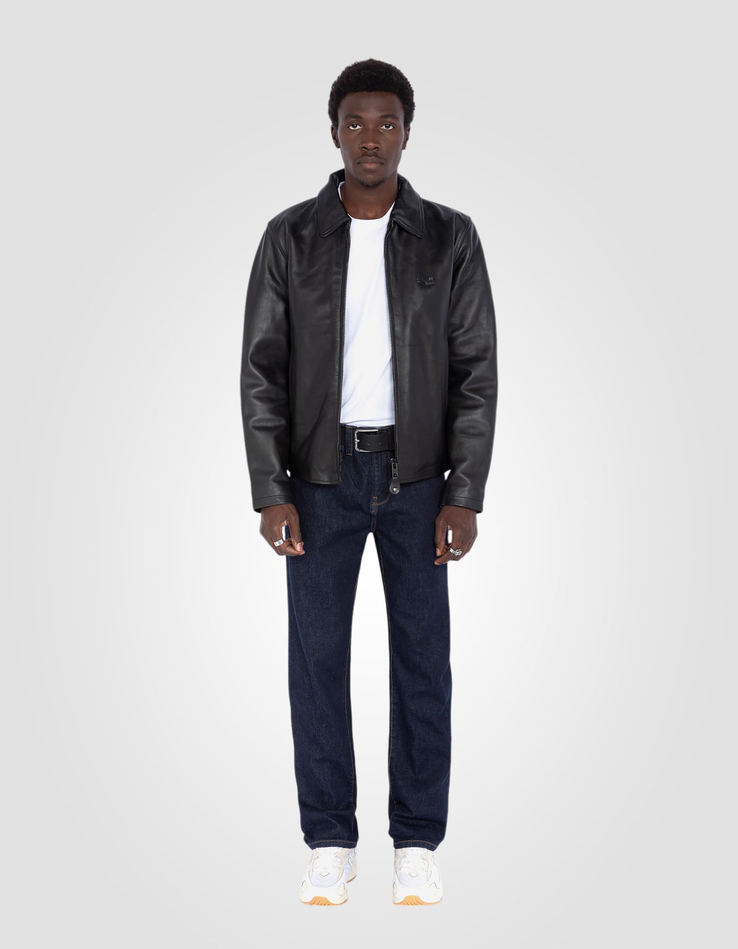 Blouson casual, cuir de vachette