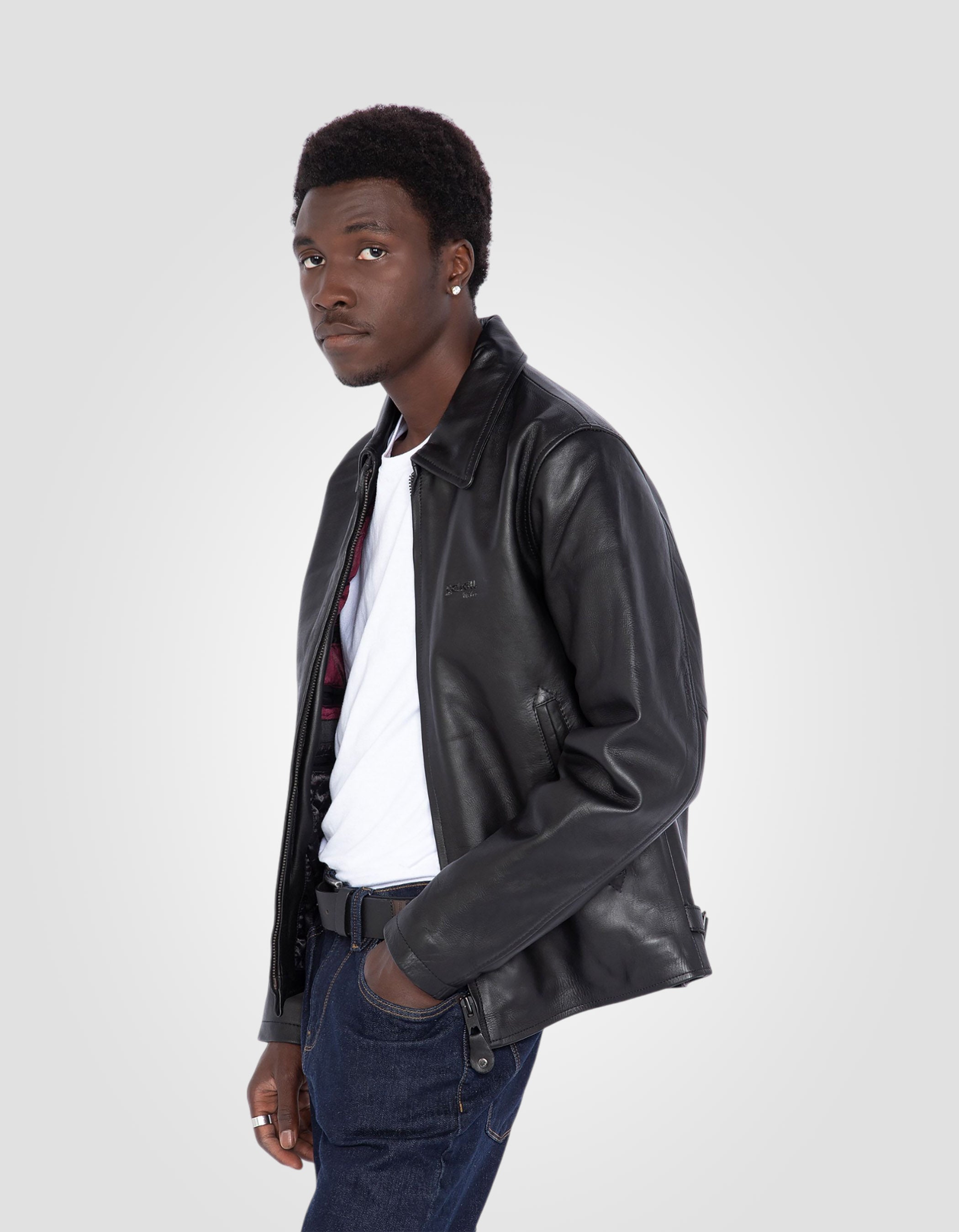 Casual jacket, cowhide leather-4