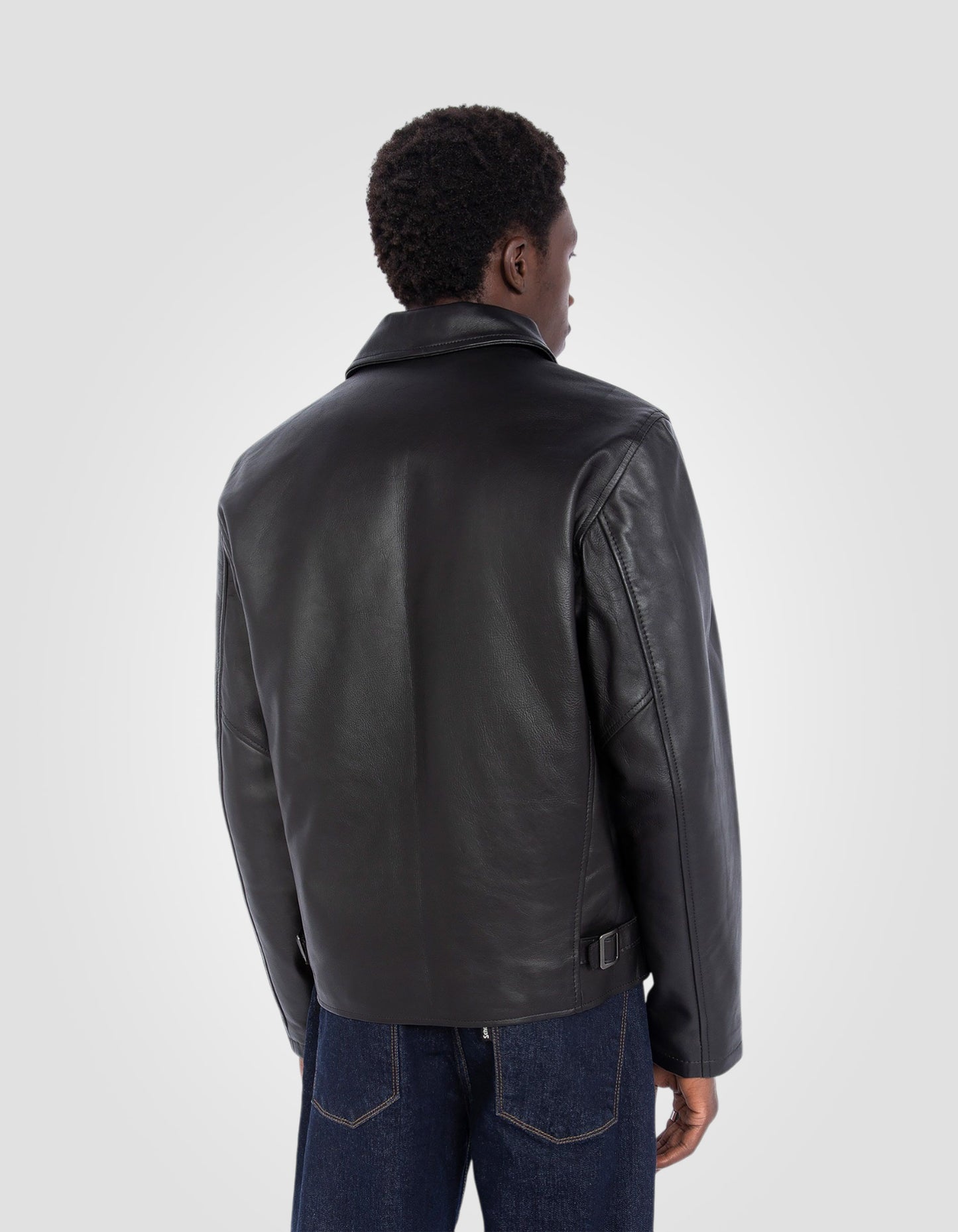 Blouson casual, cuir de vachette