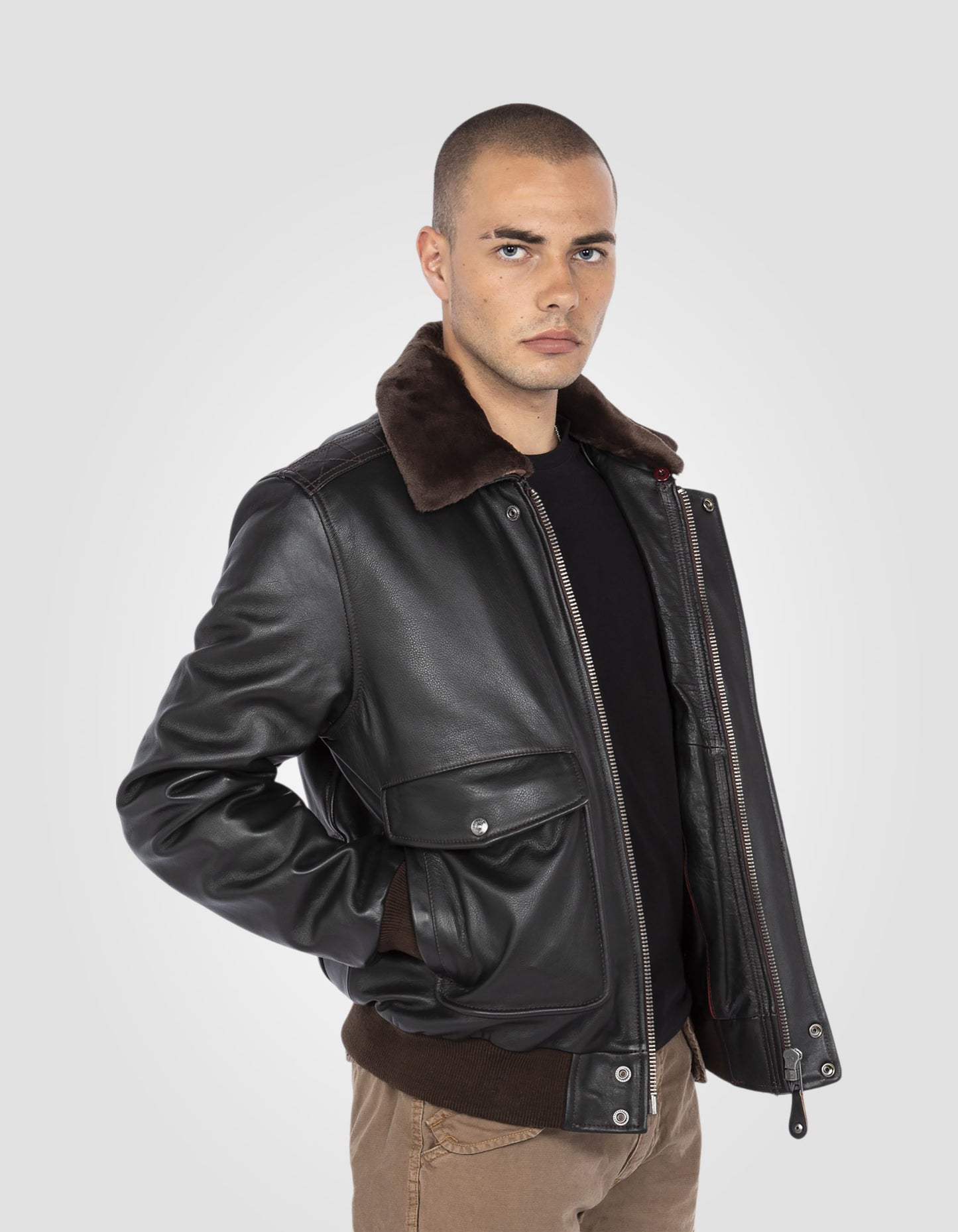 Vintage A-2 flight jacket, cowhide leather