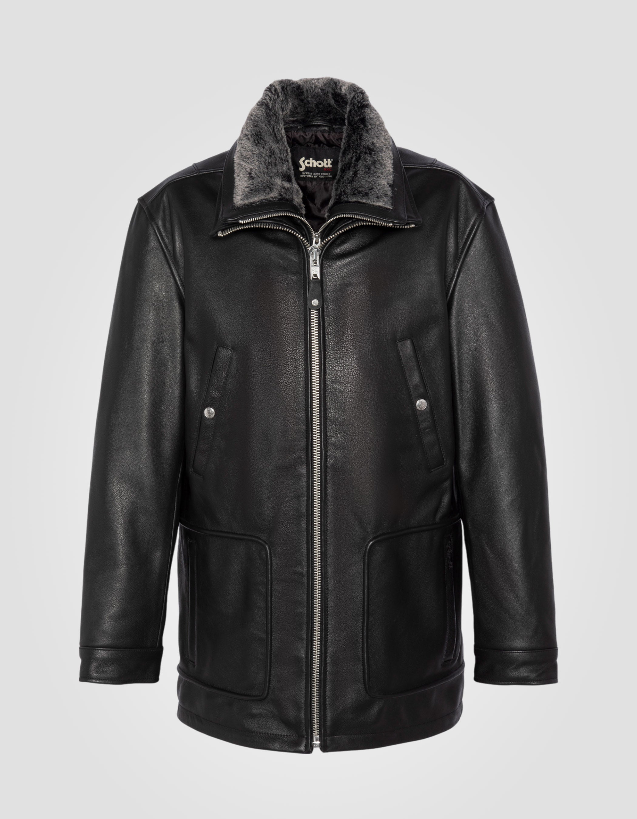 Long casual jacket, cowhide leather-2