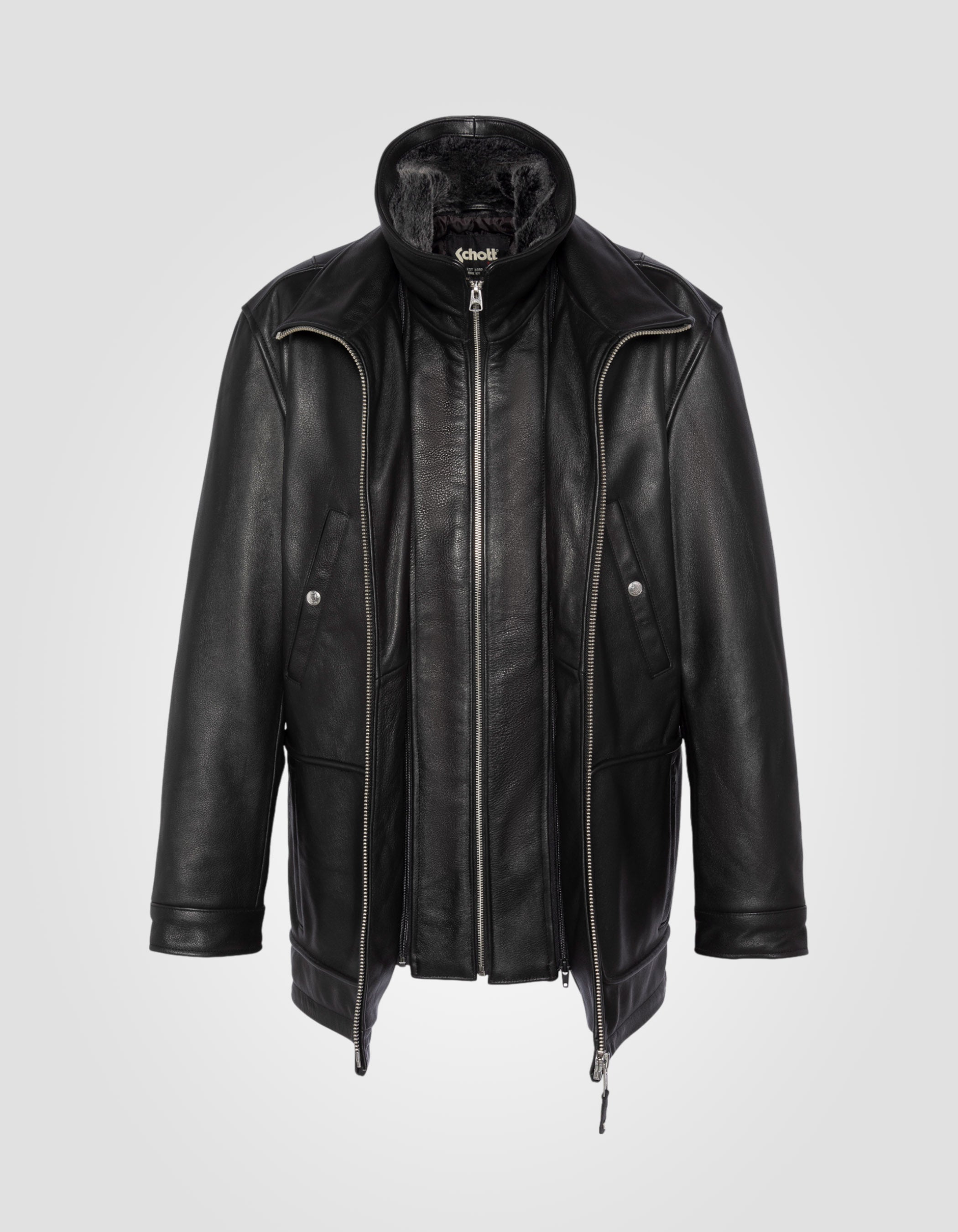 Long casual jacket, cowhide leather-7