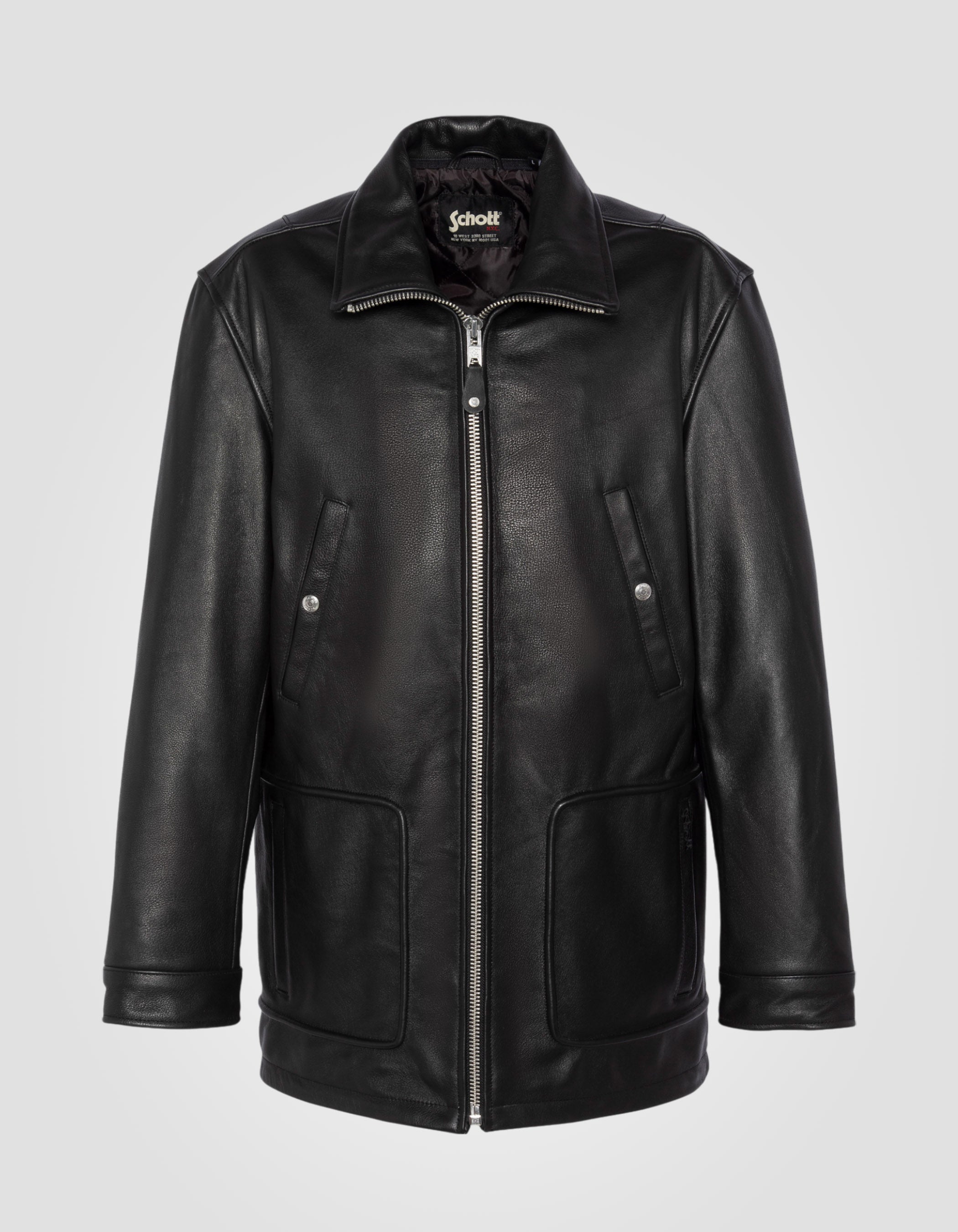 Long casual jacket, cowhide leather-8