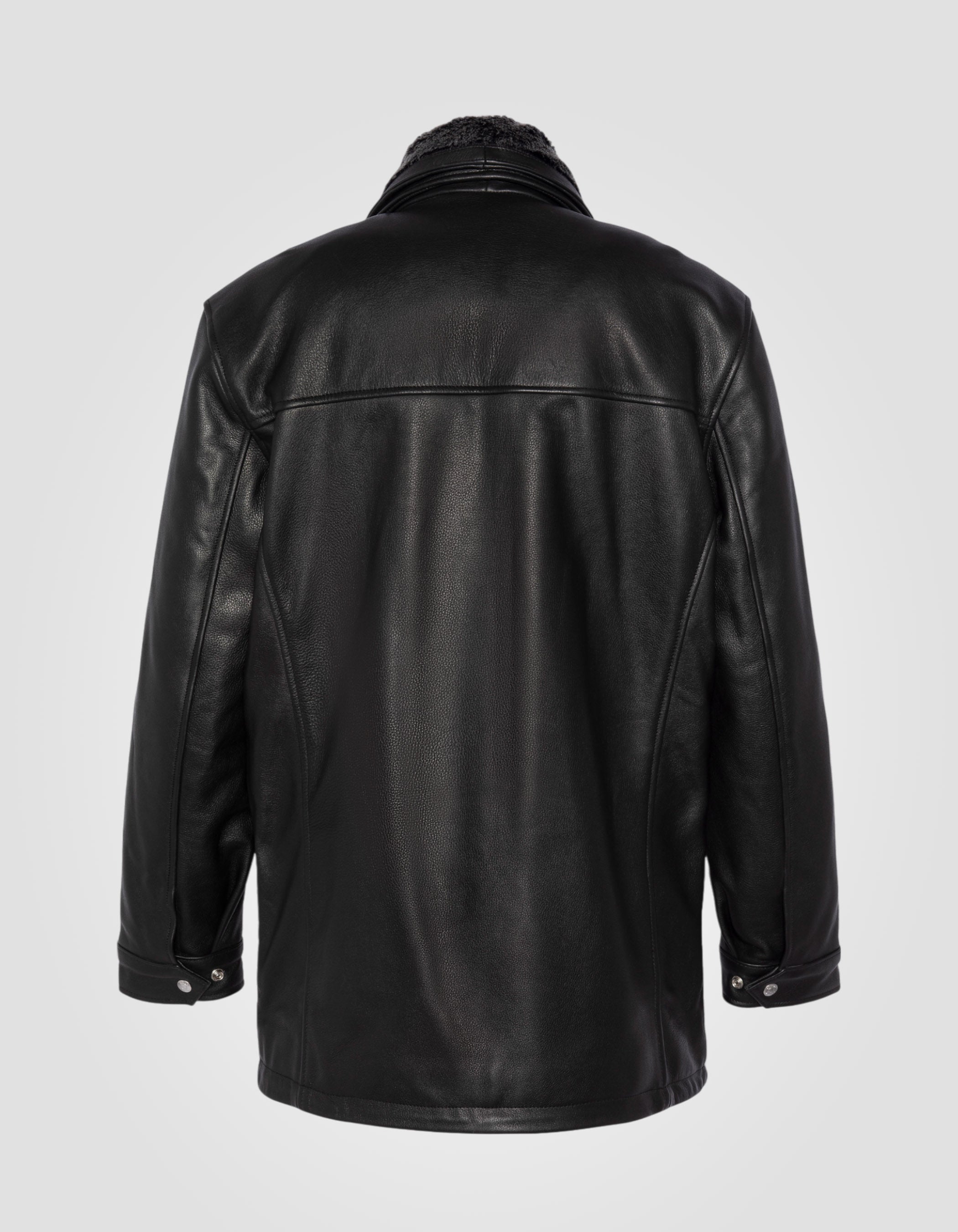 Long casual jacket, cowhide leather-9