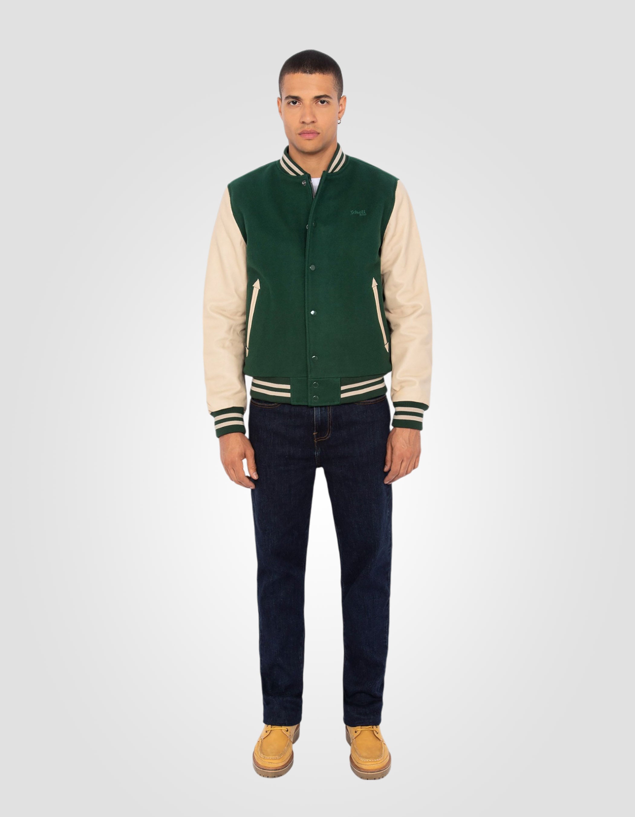 Varsity jacket, cowhide leather-1