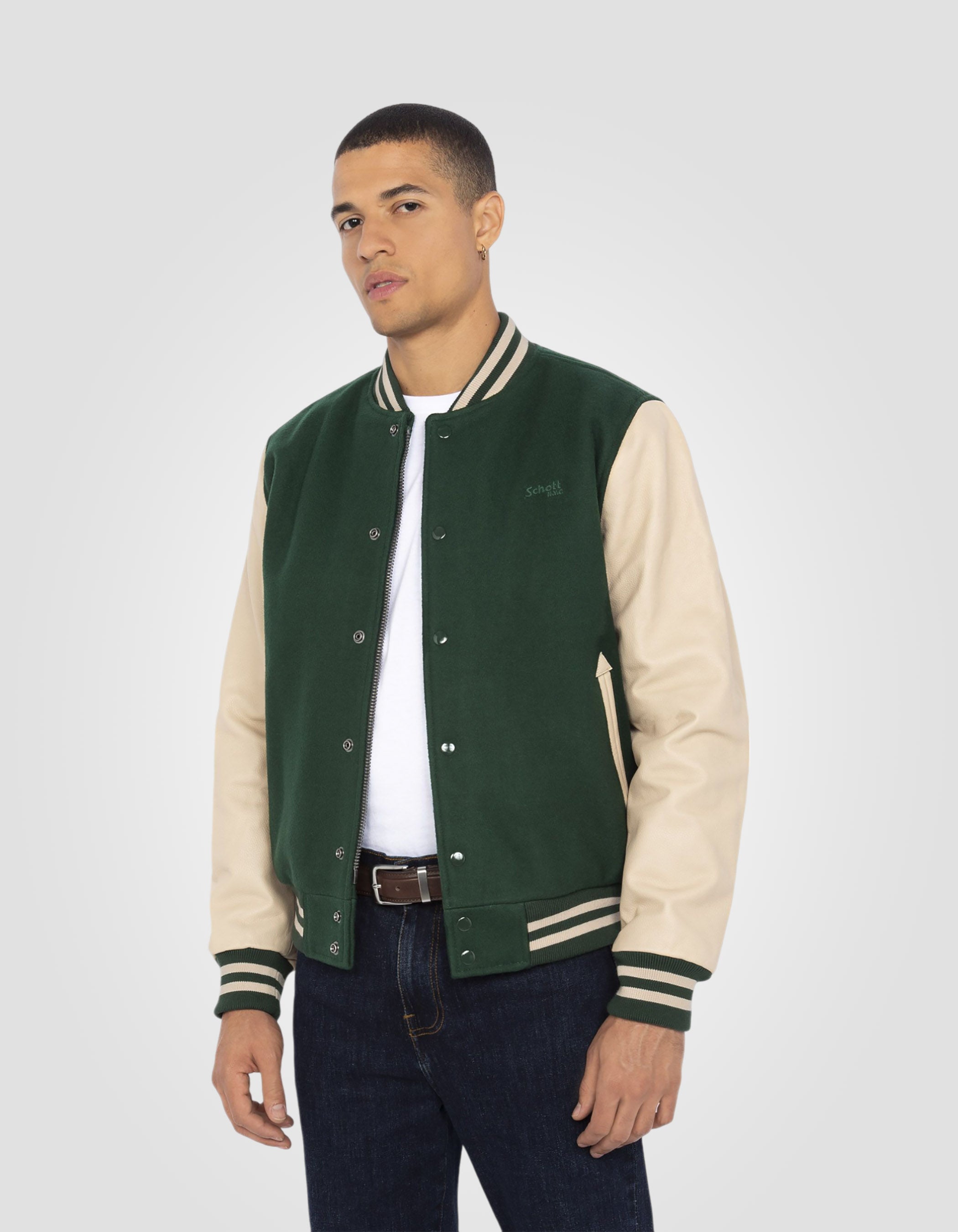 Varsity jacket, cowhide leather-3