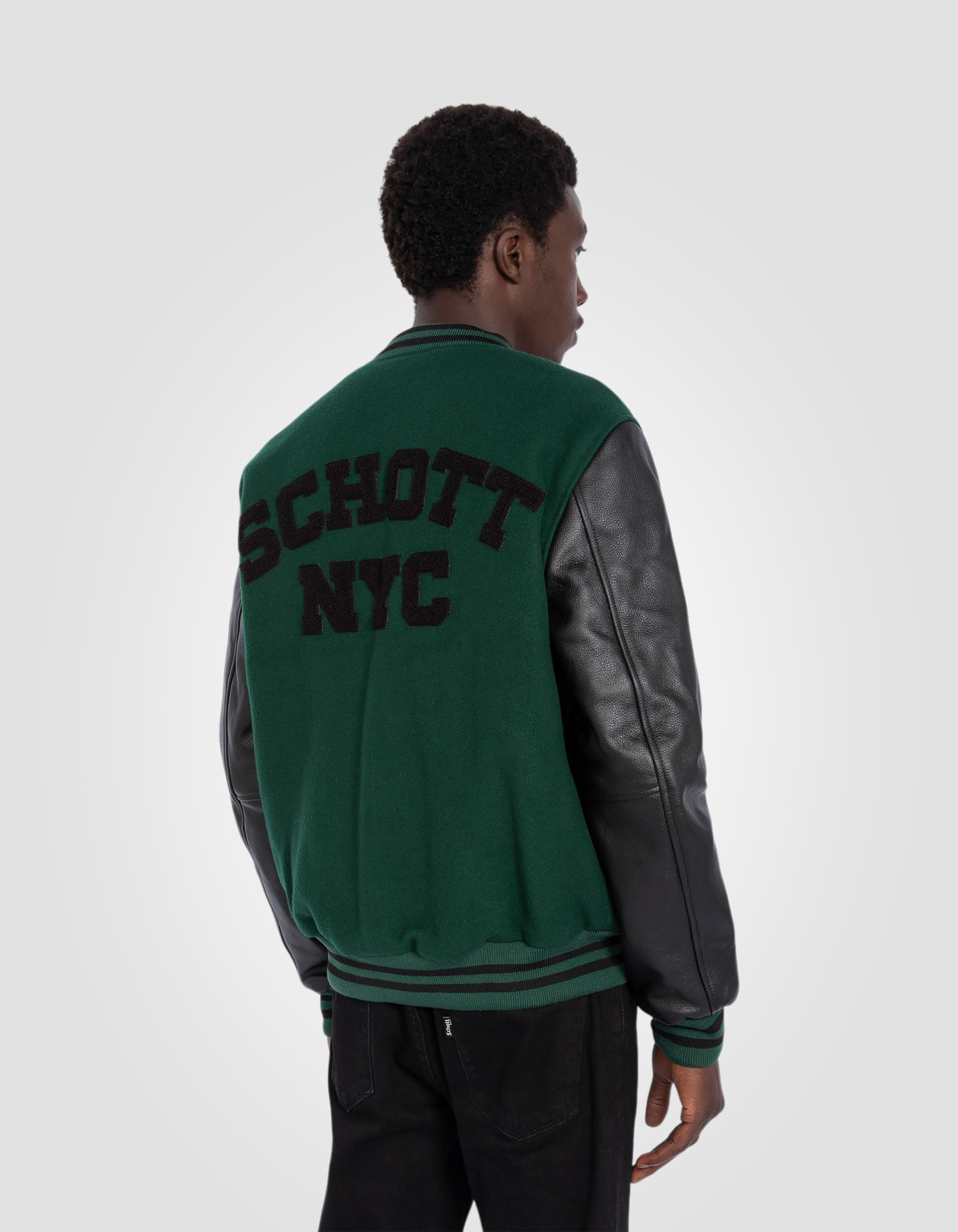 Varsity jacket, cowhide leather-6