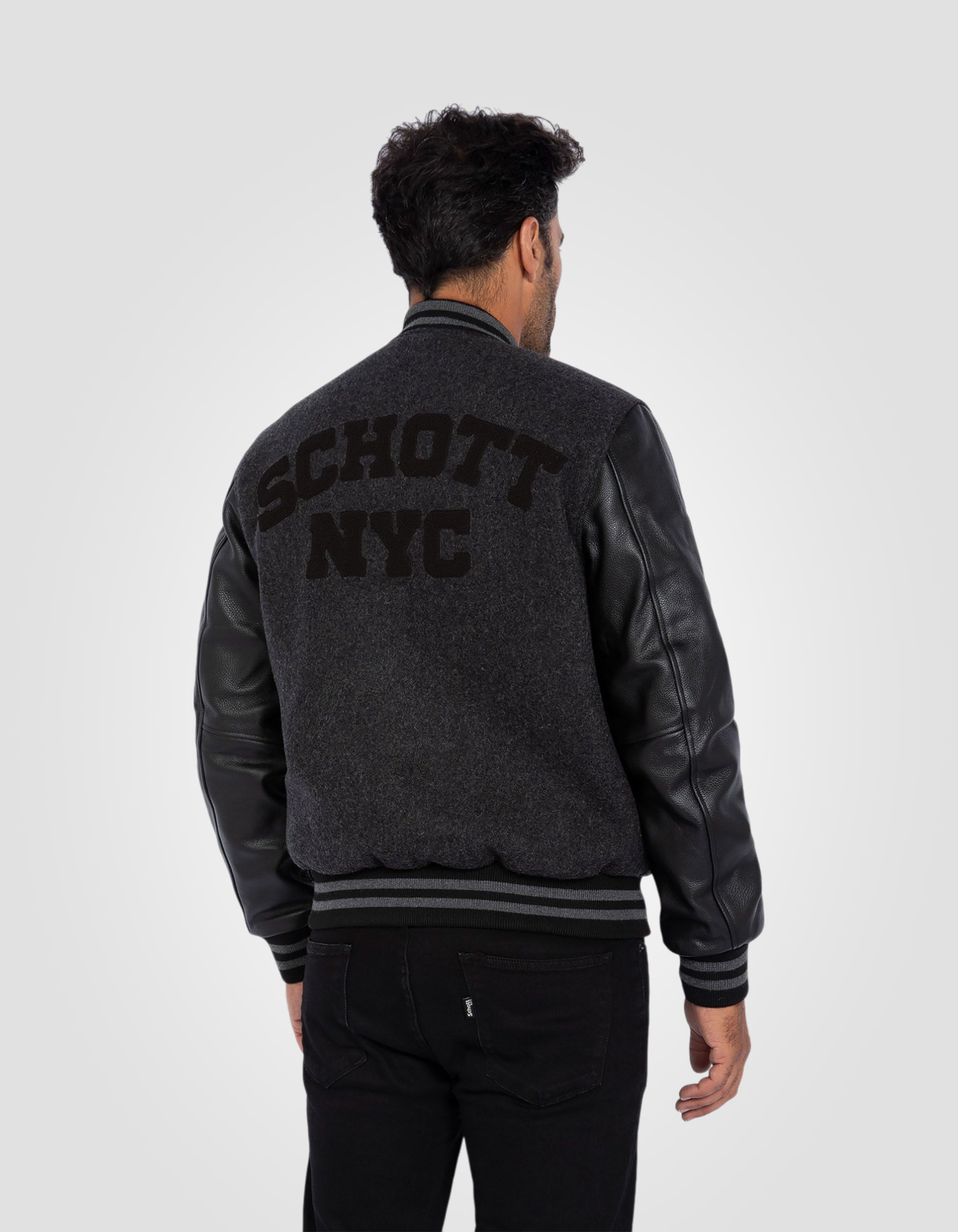 Varsity jacket, cowhide leather-6