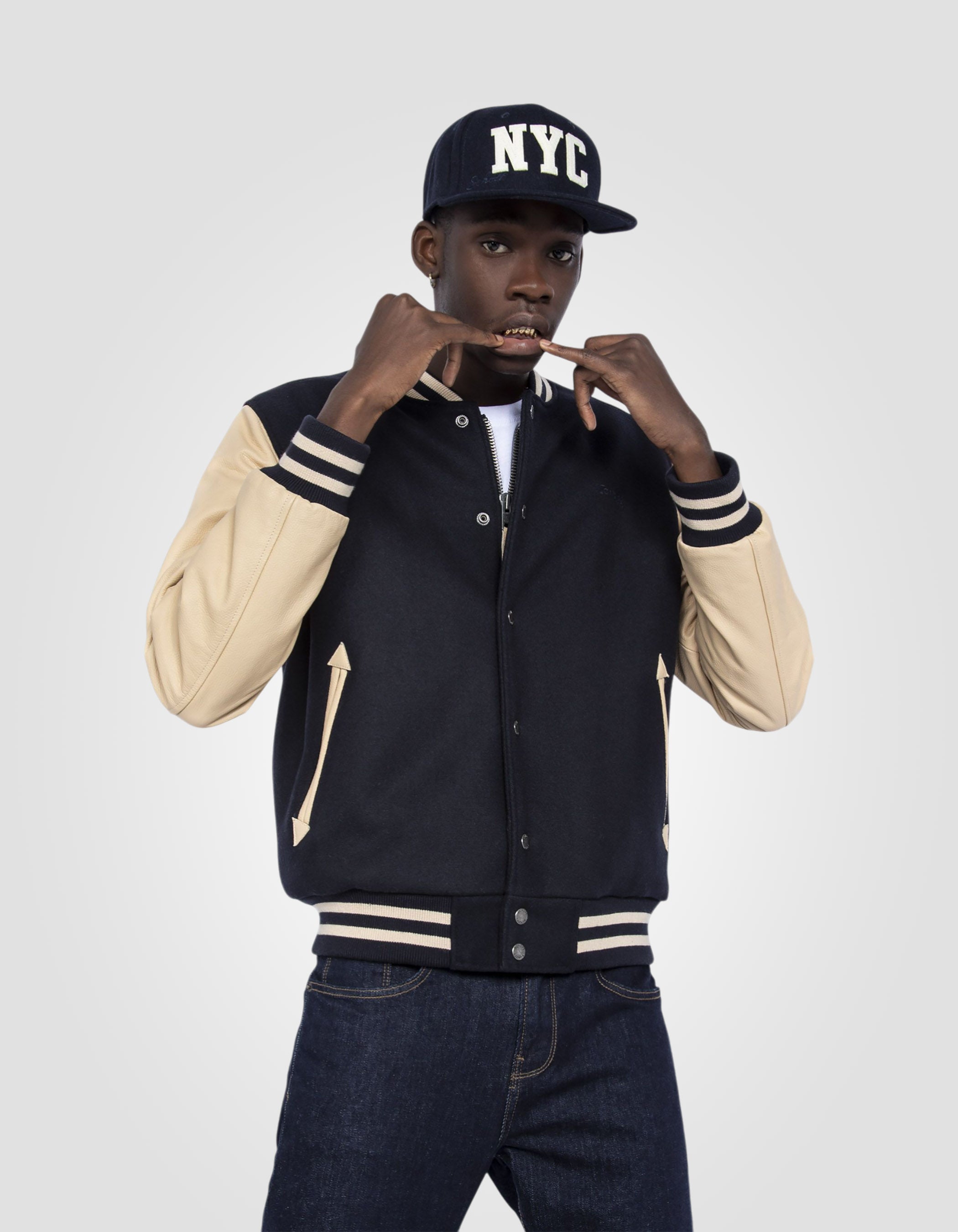 Varsity jacket, cowhide leather-6