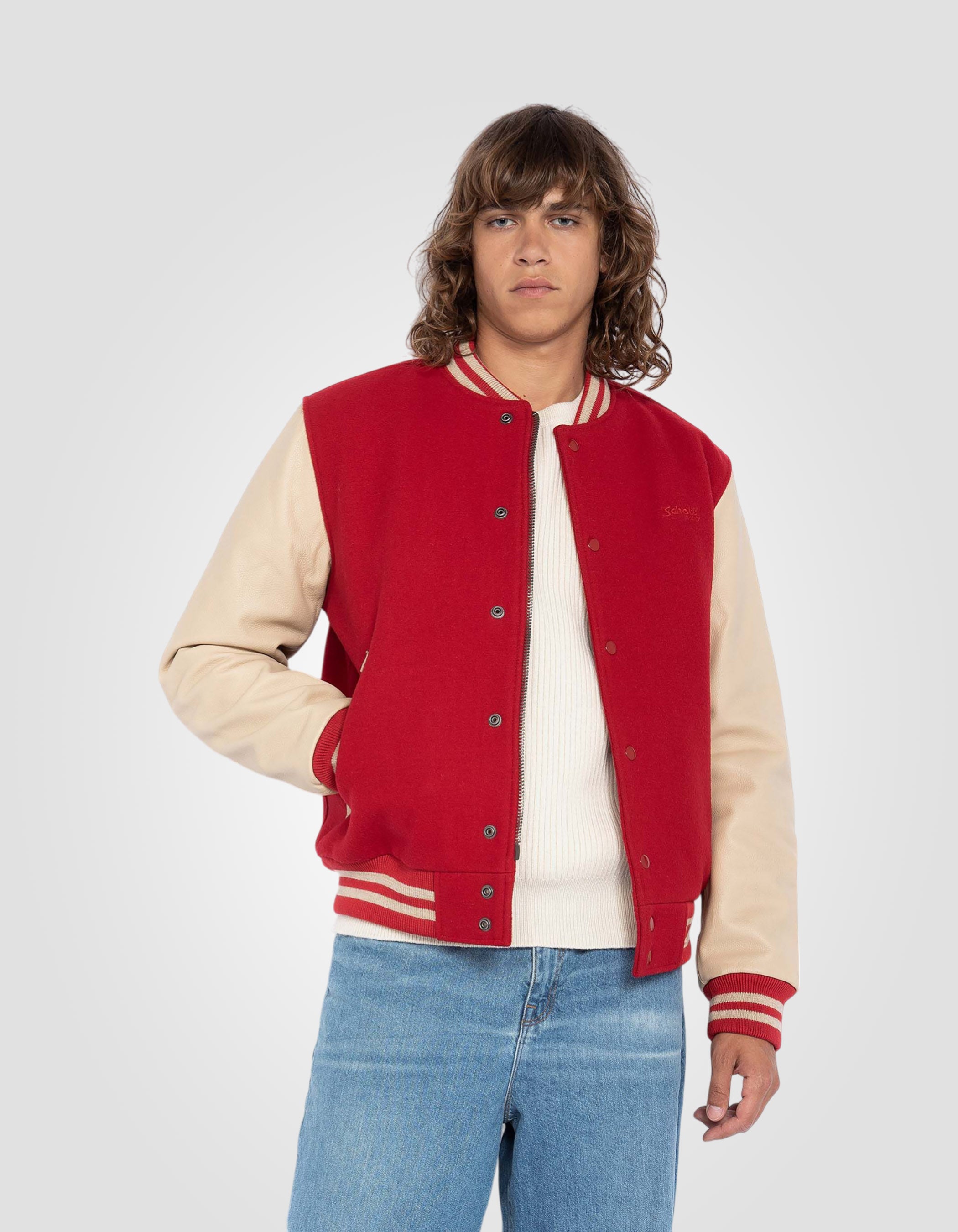 Varsity jacket, cowhide leather-3