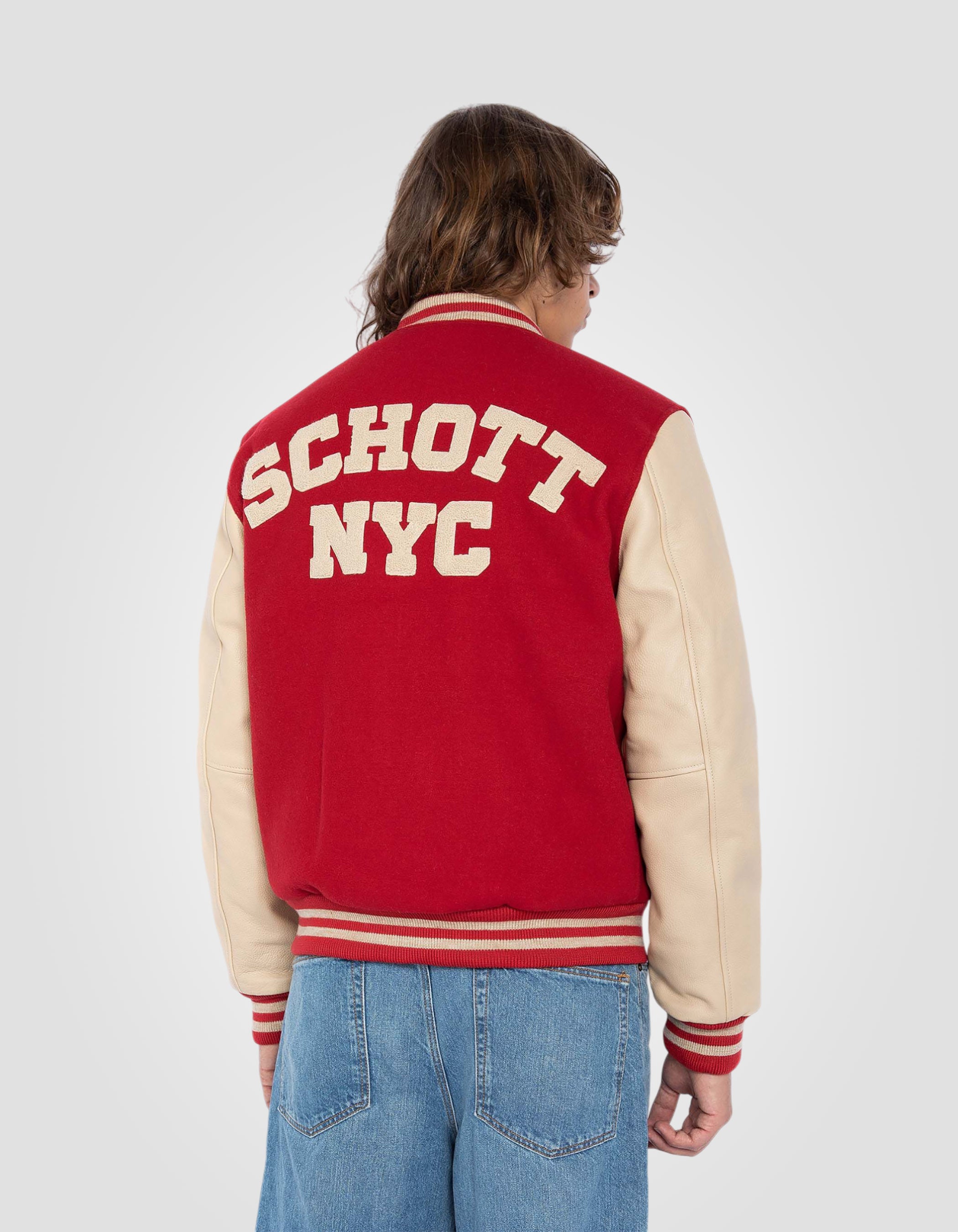 Varsity jacket, cowhide leather-7