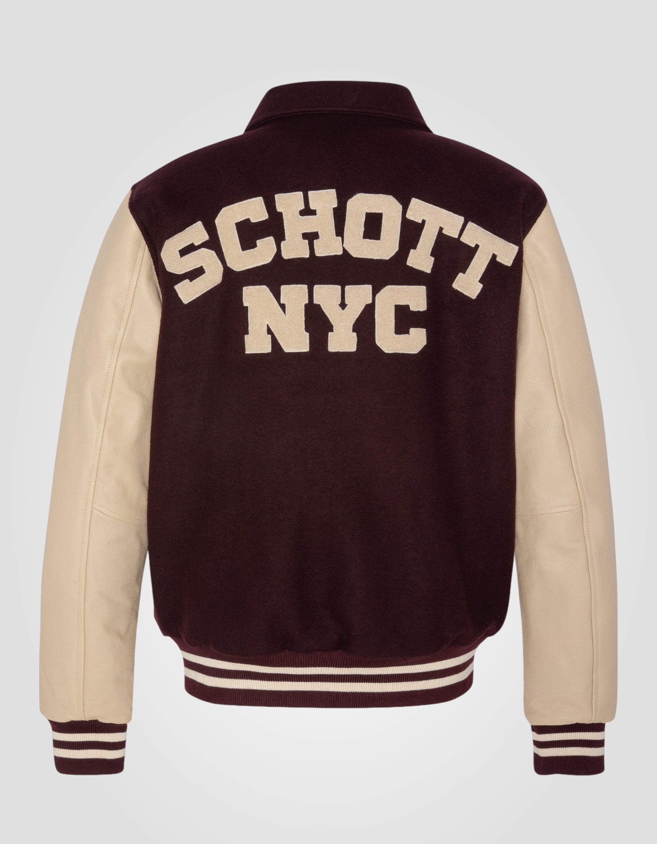 Varsity jacket with collar, cowhide leather-10