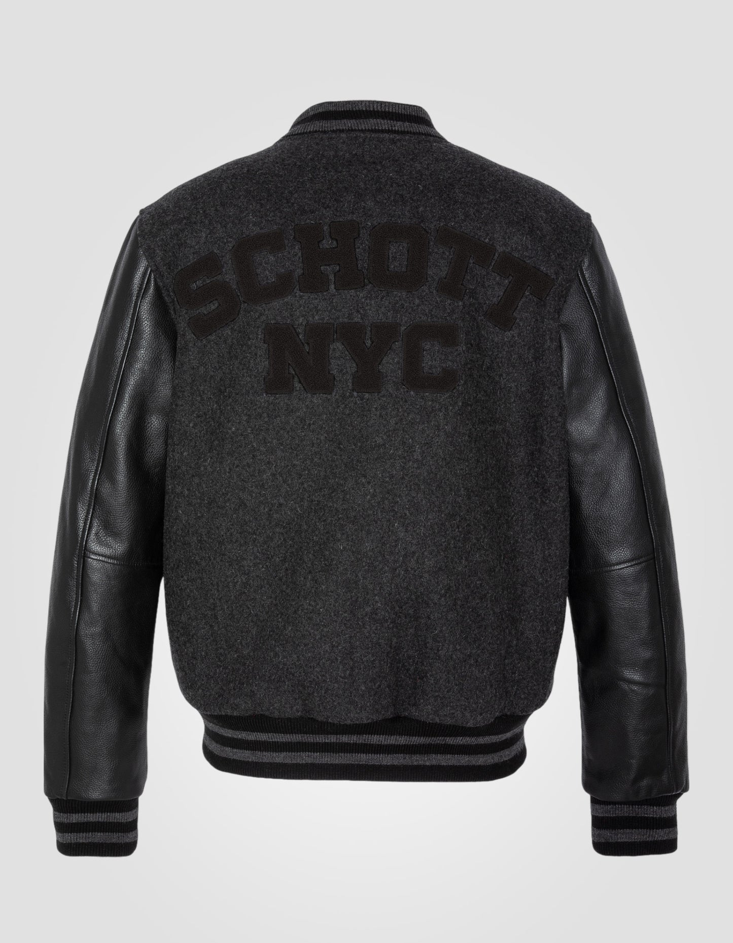 Varsity jacket, cowhide leather