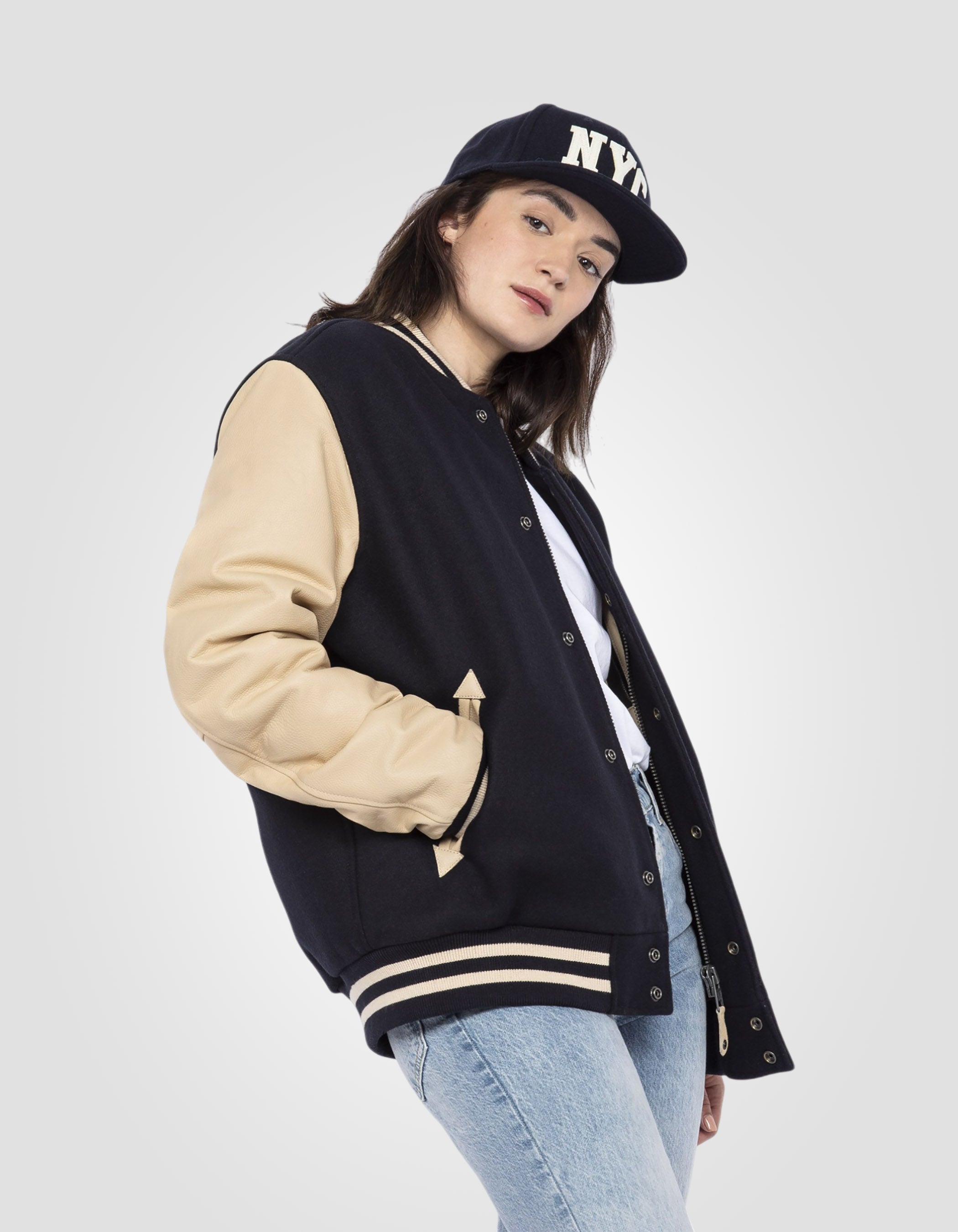 Varsity jacket, cowhide leather-6