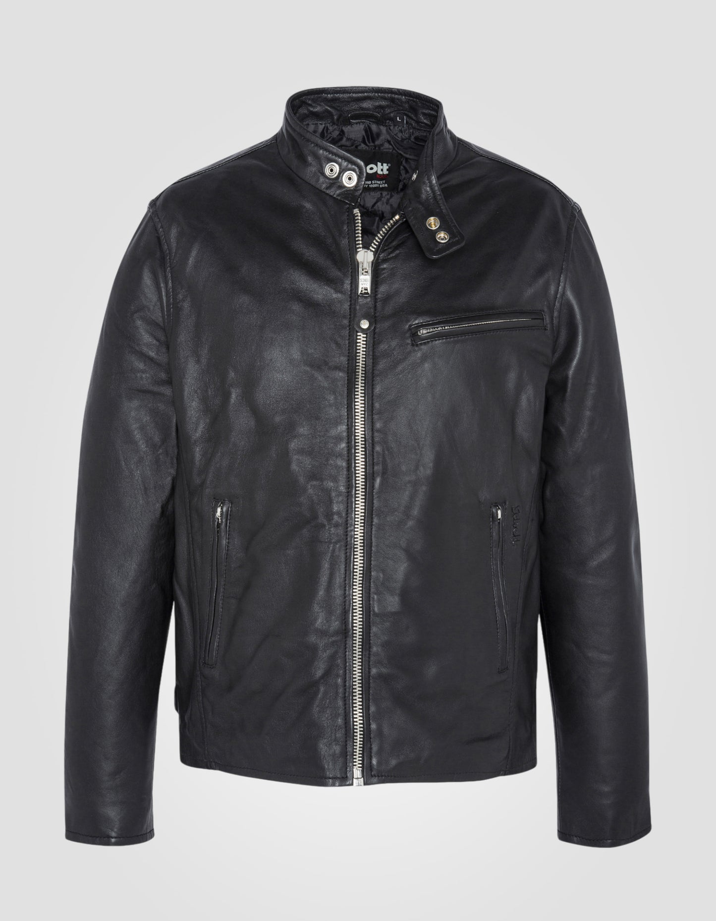 Blouson café racer, cuir d'agneau