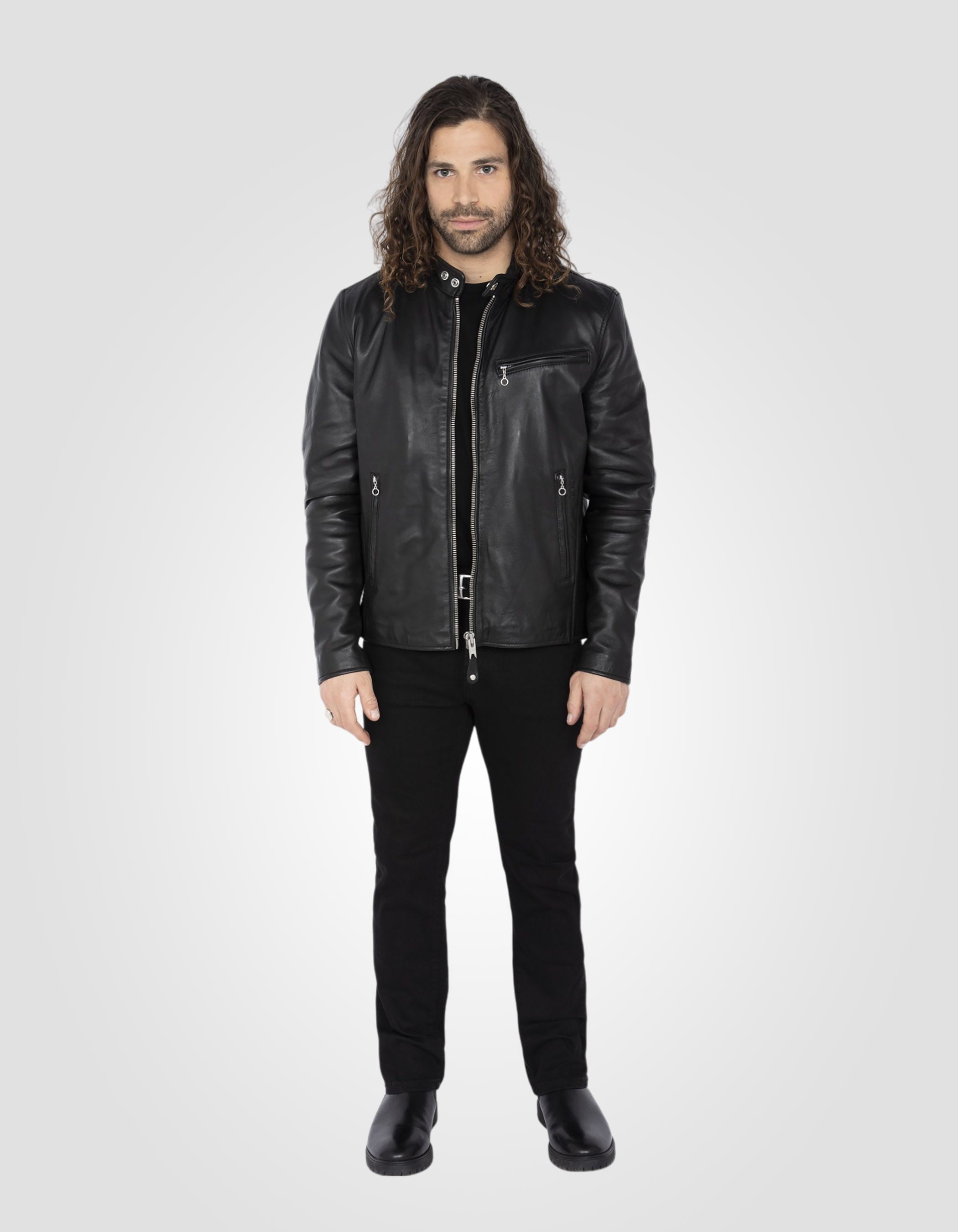 Classic café racer jacket, lambskin leather-1