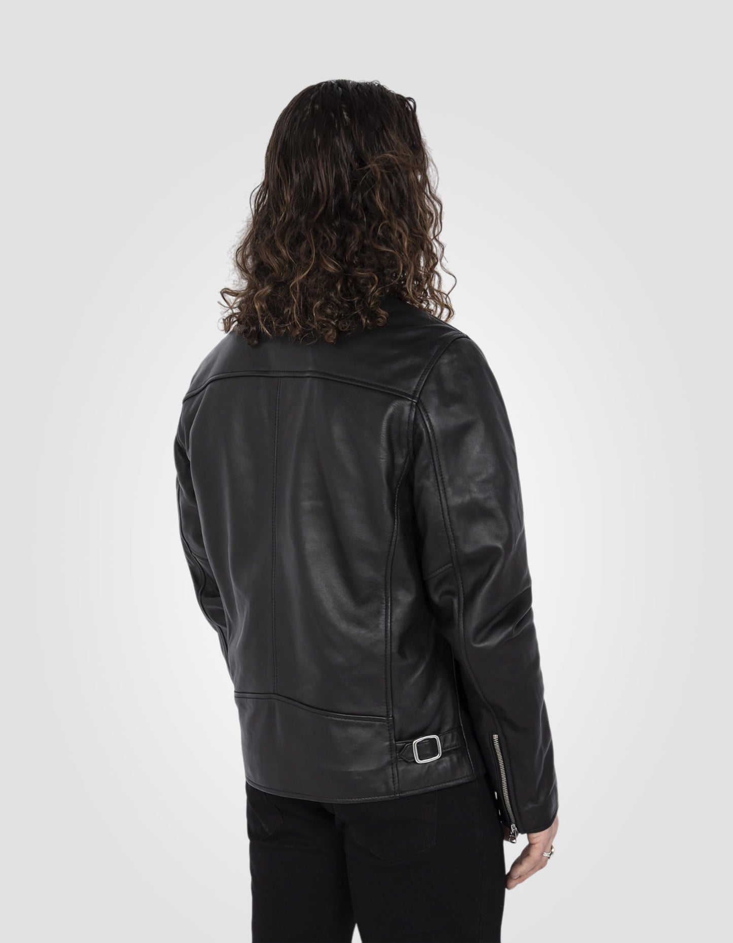 Blouson café racer, cuir d'agneau