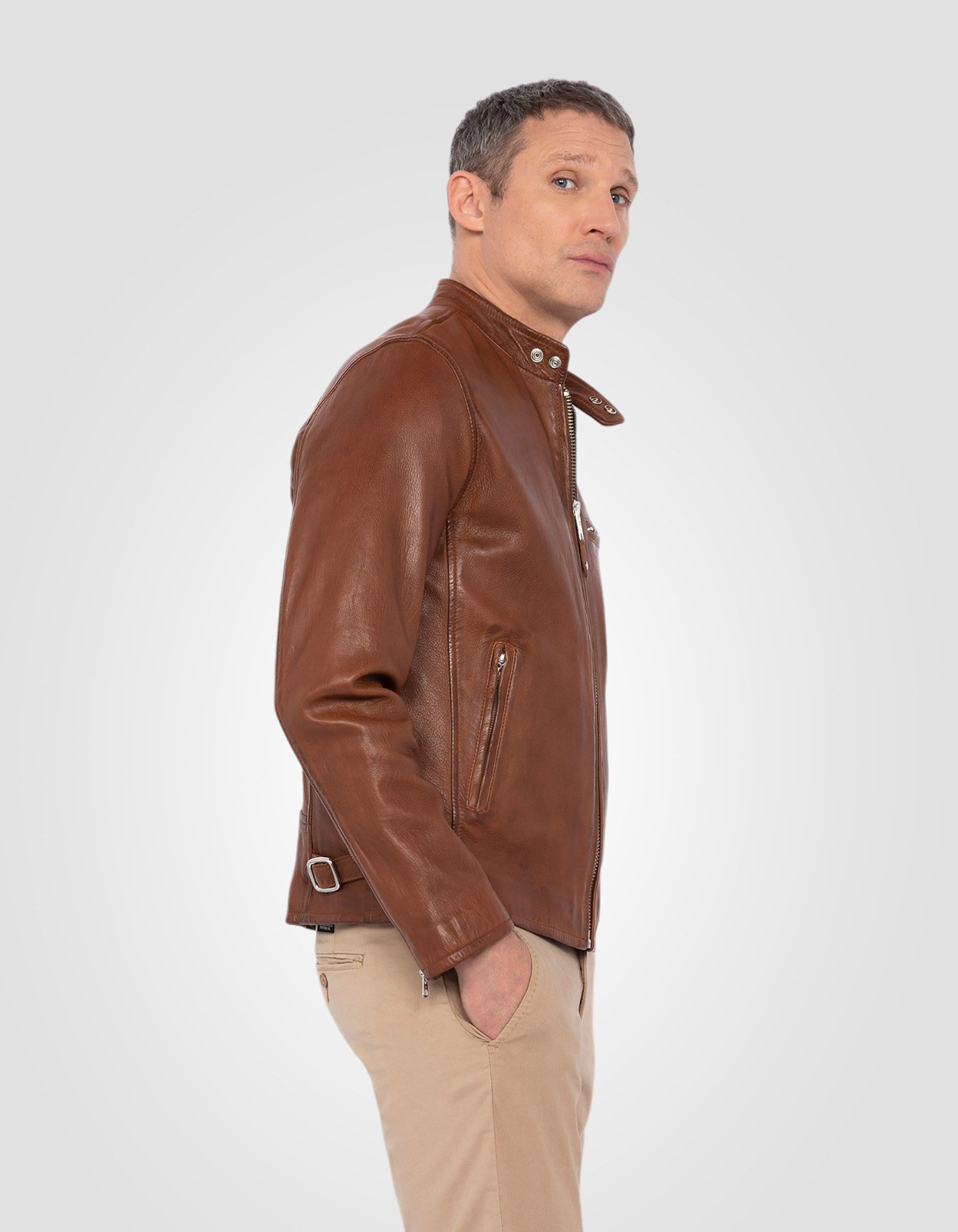 Iconic café racer jacket, lambskin leather-4