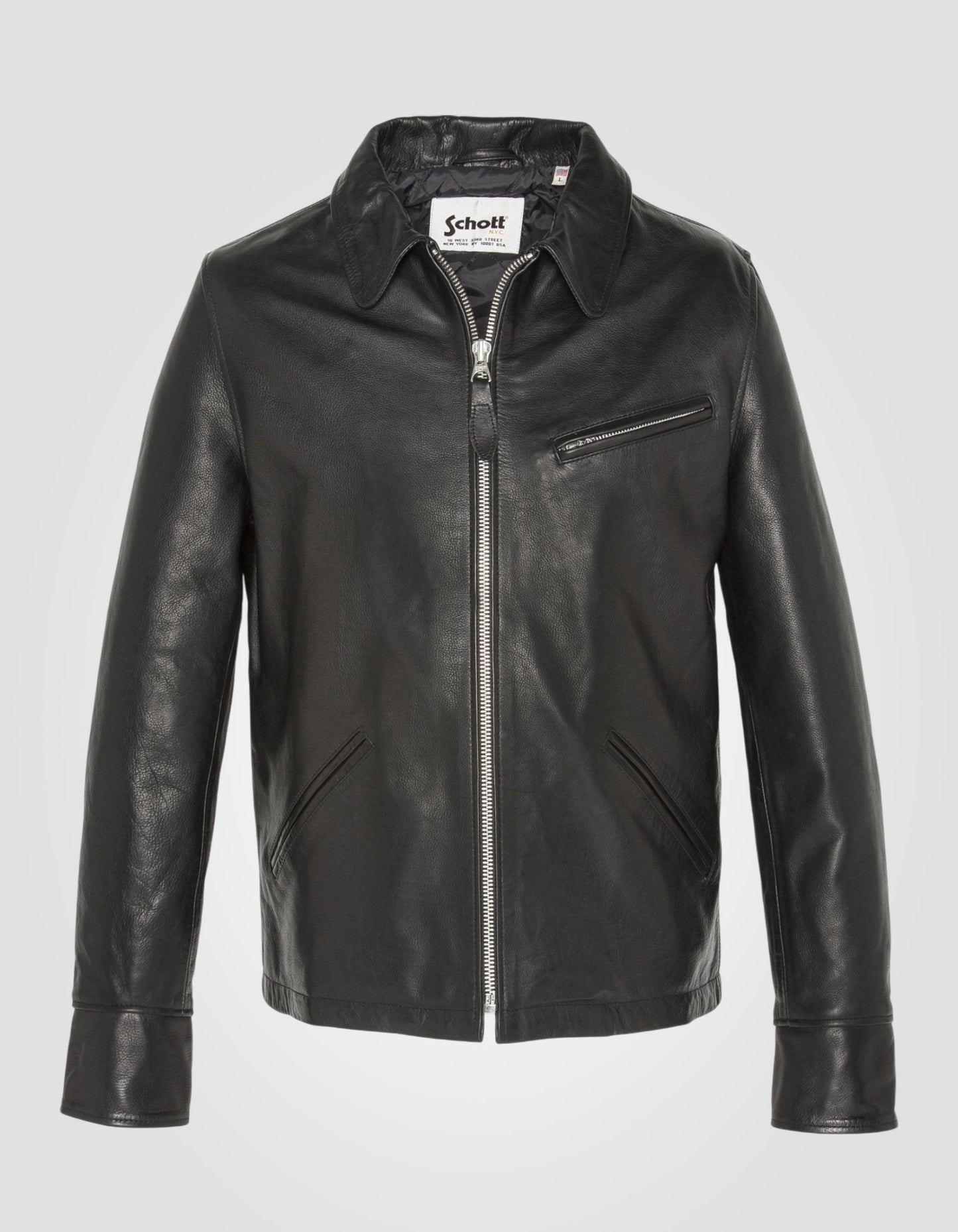 Veste droite, cuir de vachette