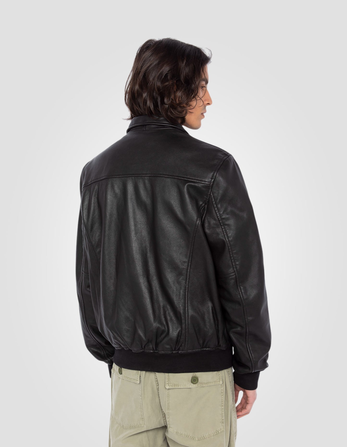 Blouson aviateur, cuir d'agneau