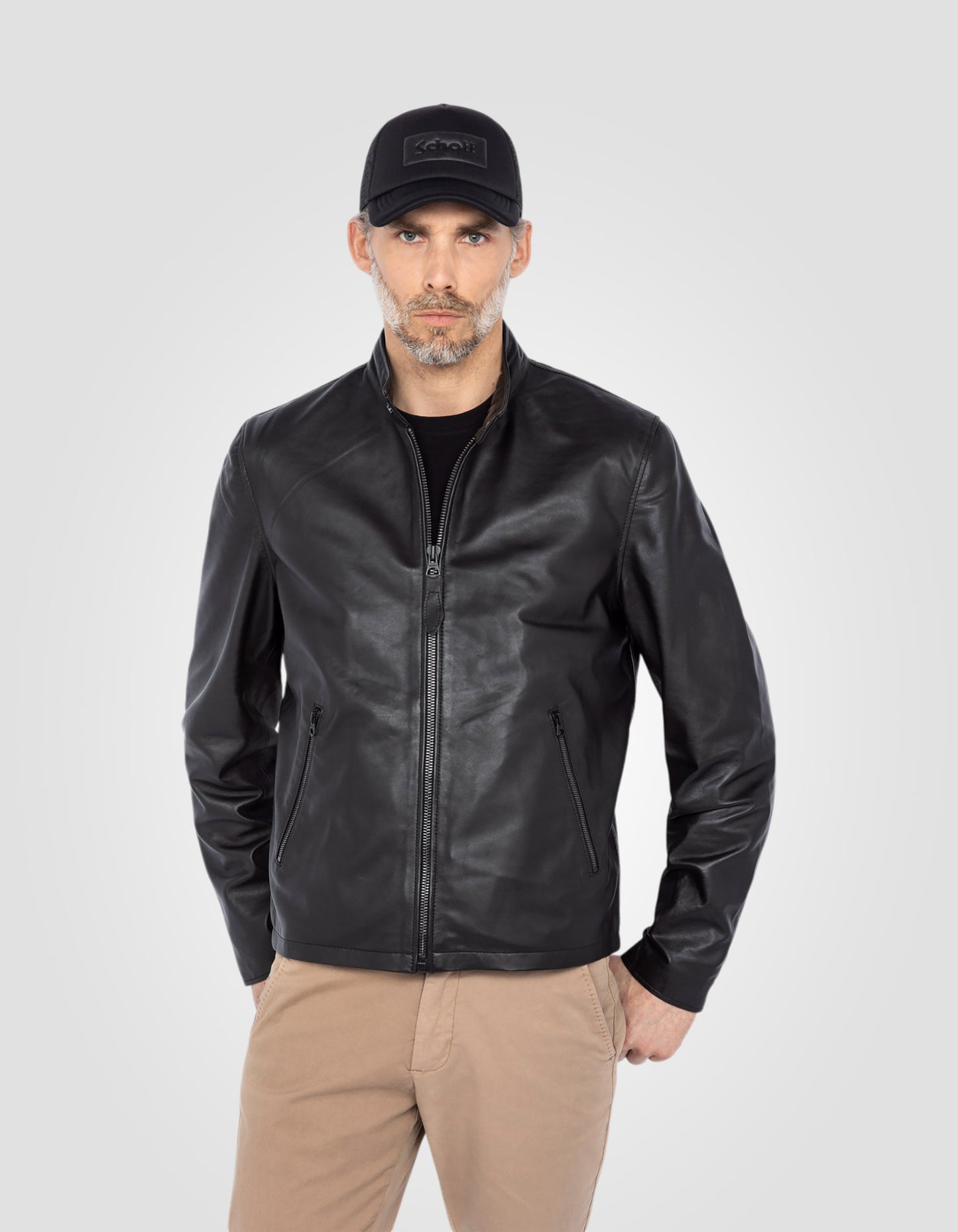 Biker jacket, lambskin leather