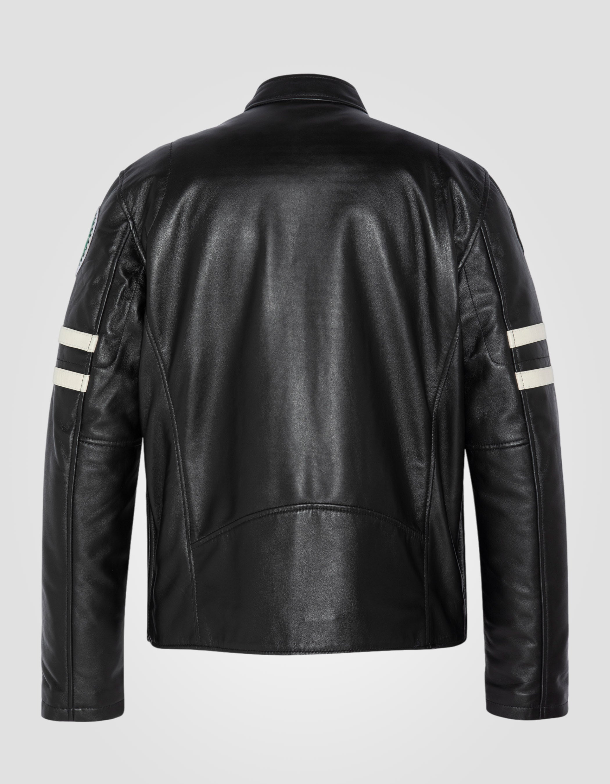 Patched biker jacket, lambskin leather-11