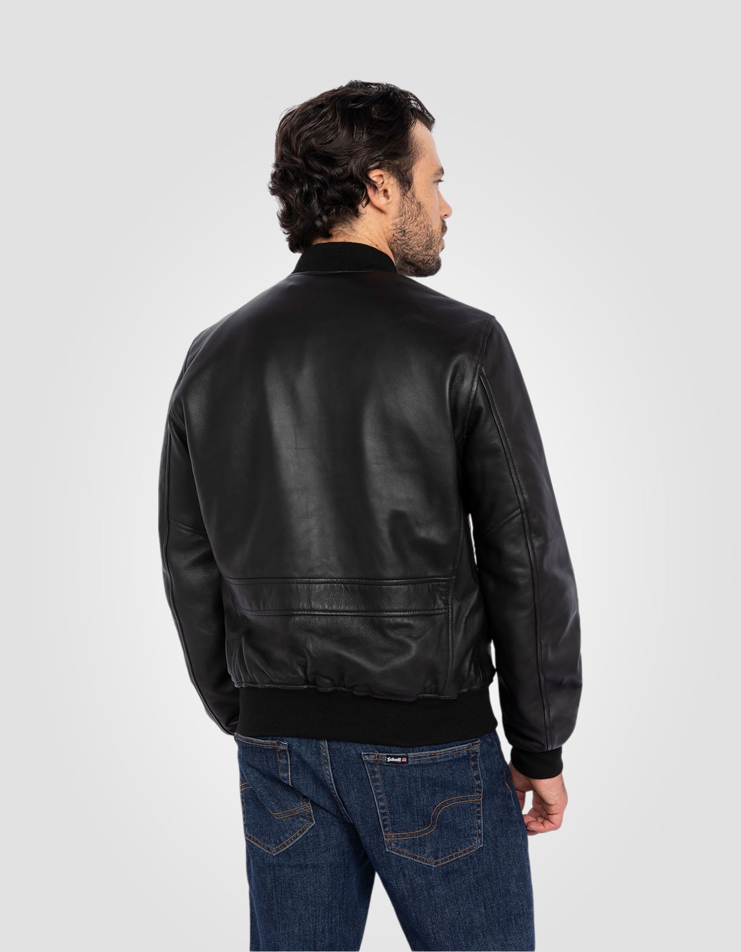 Blouson bomber type MA-1, cuir d'agneau