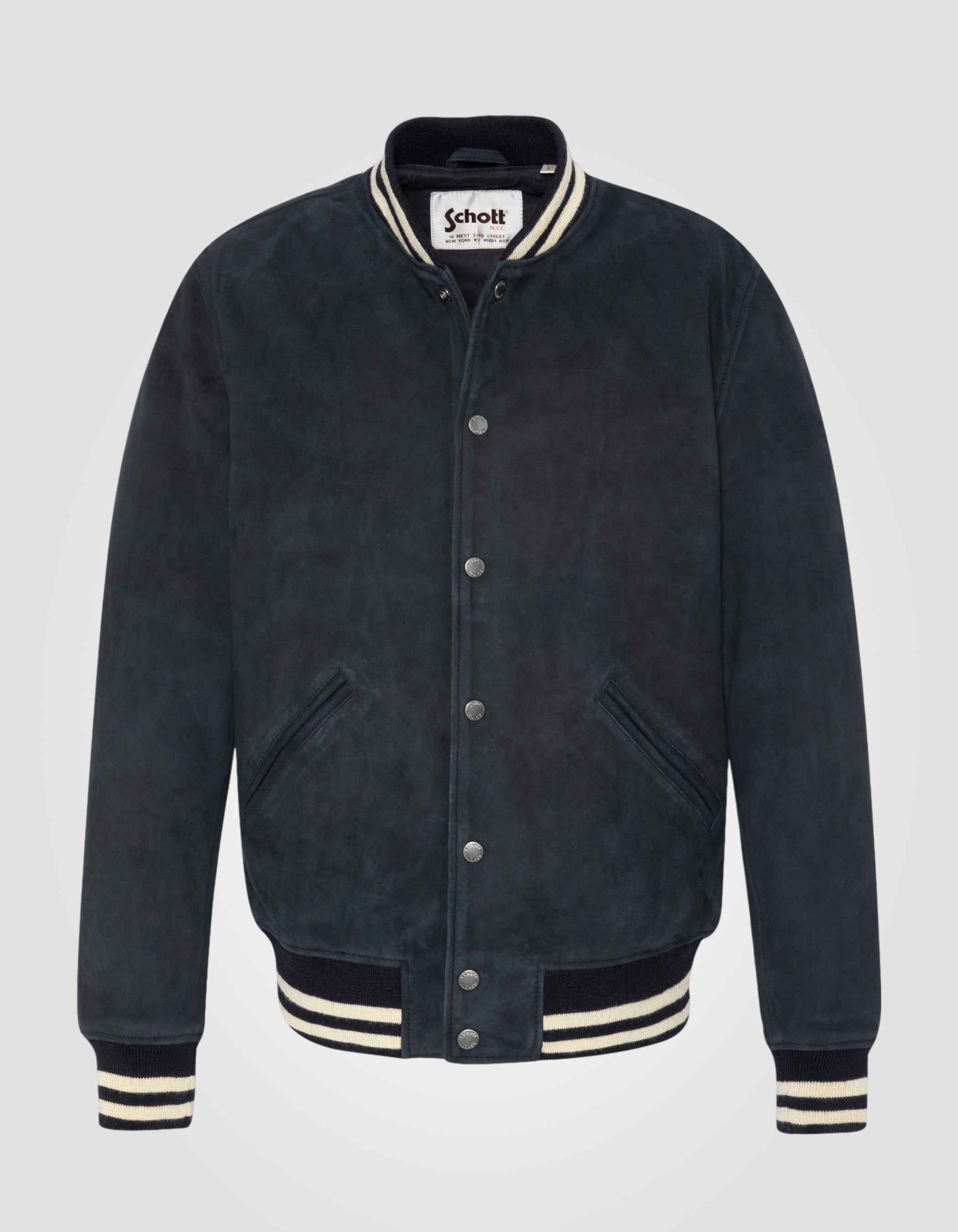 Varsity jacket, goat suede-1