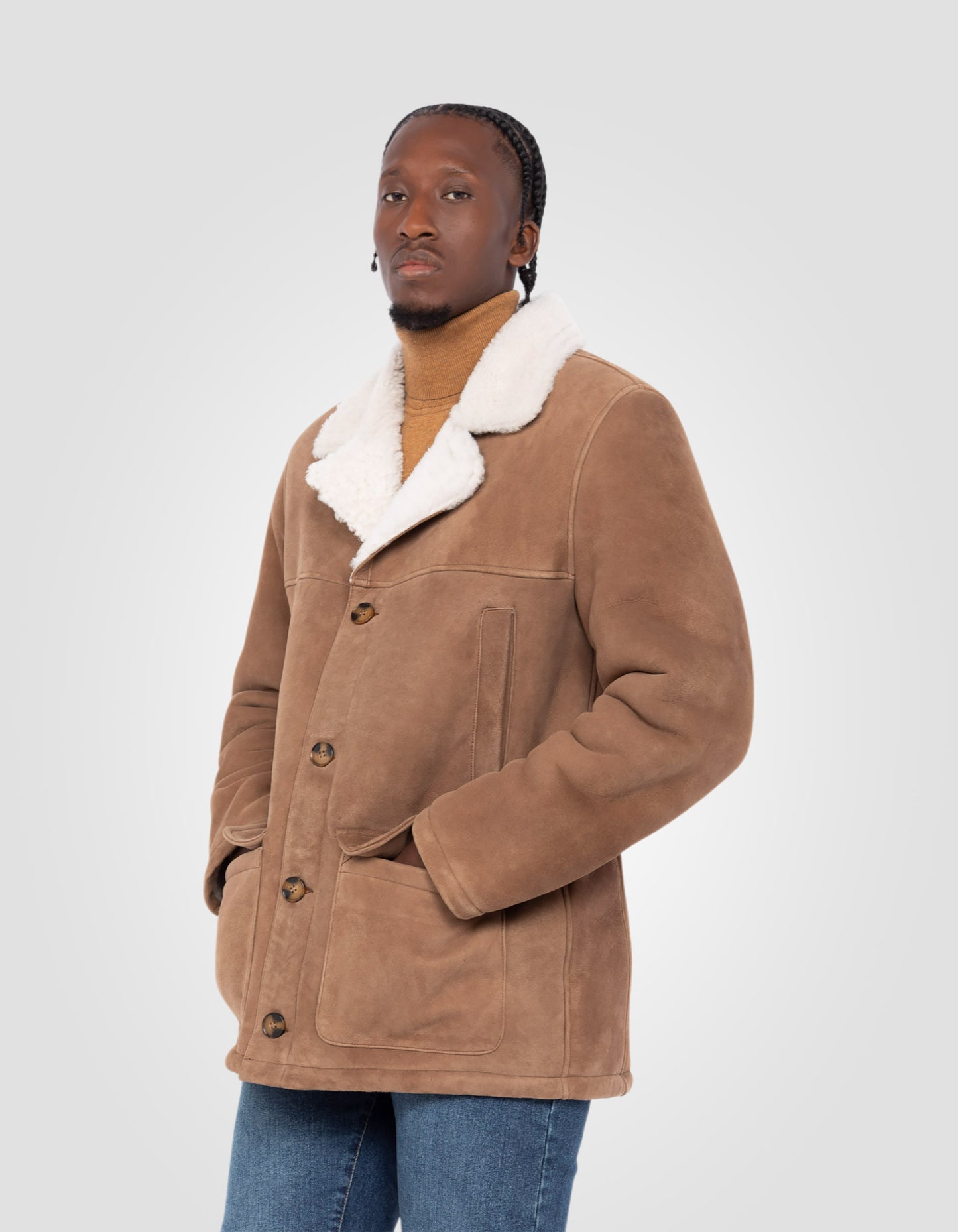 Blouson rancher, cuir de mouton