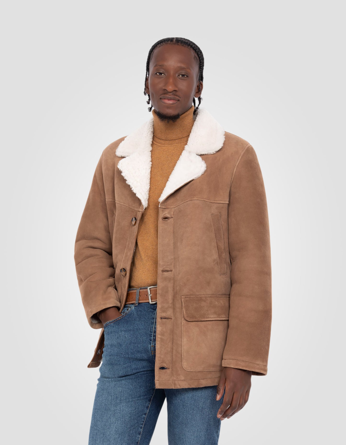 Blouson rancher, cuir de mouton