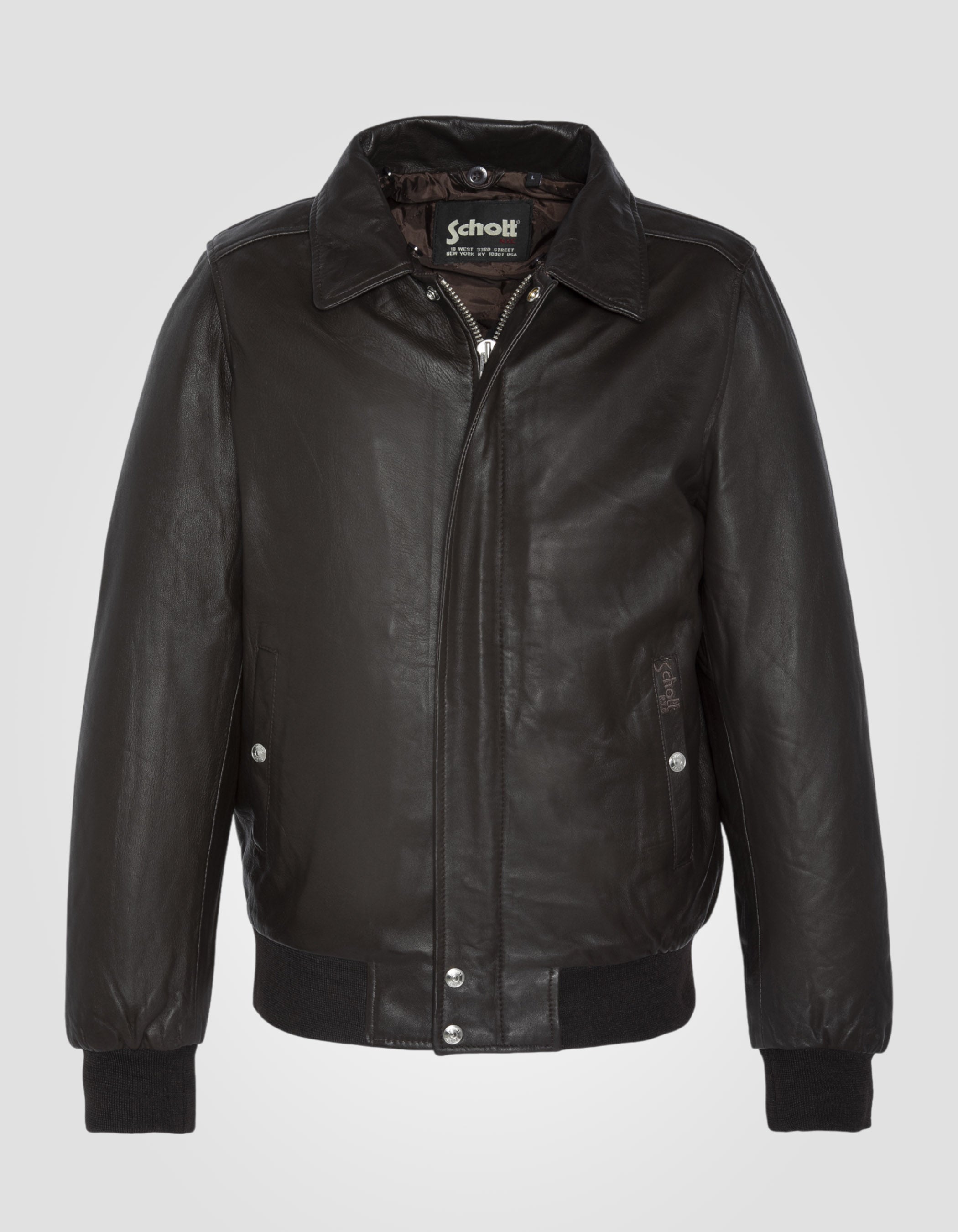 Faux fur collar aviator jacket, lambskin leather-3