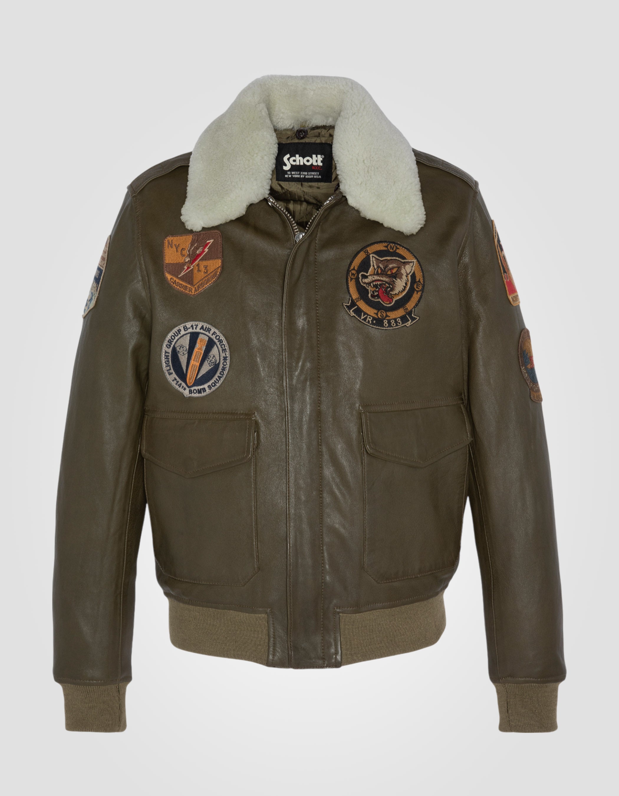 Pilotenjacke mit Abzeichen, Lammleder-2