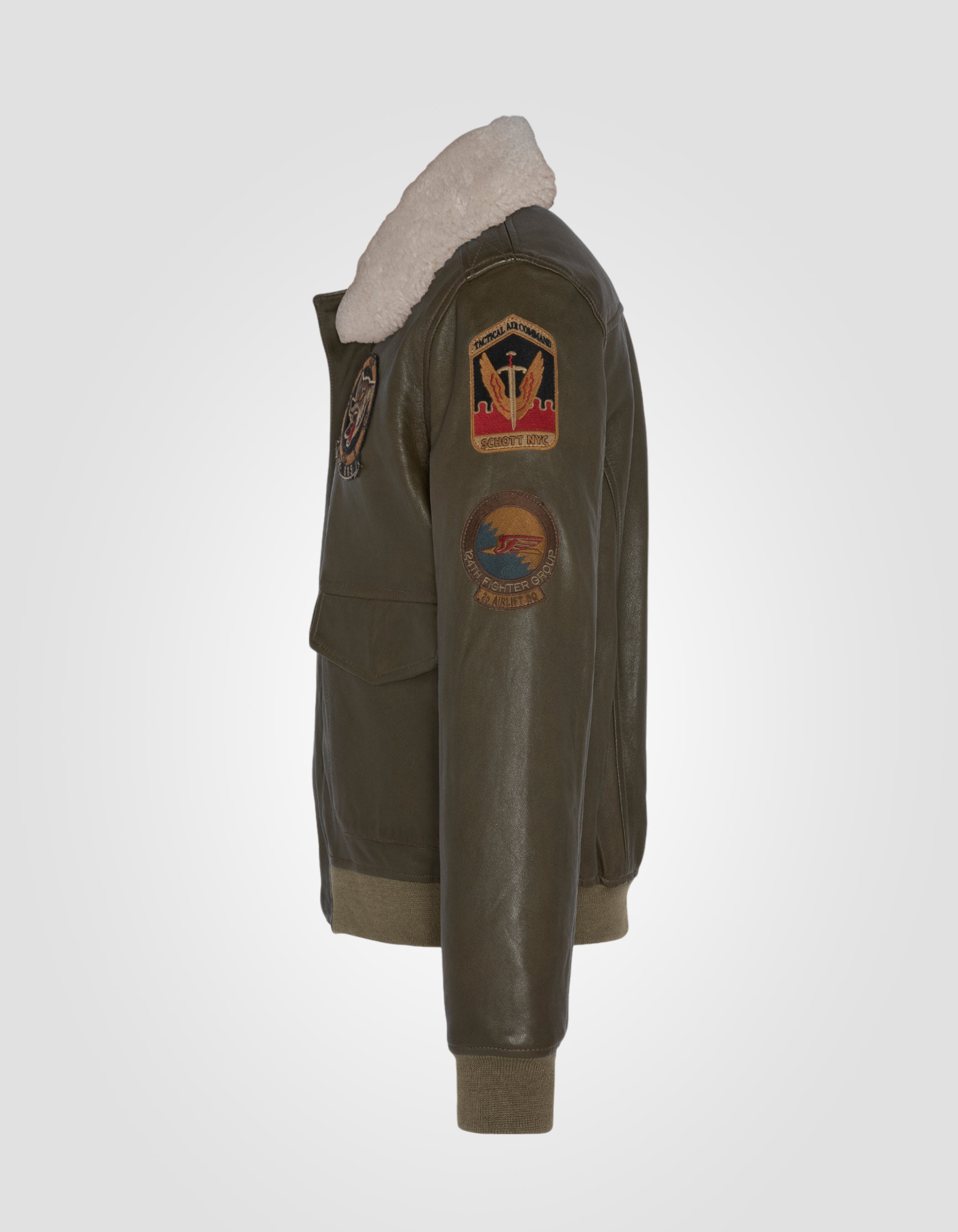 Pilotenjacke mit Abzeichen, Lammleder-9