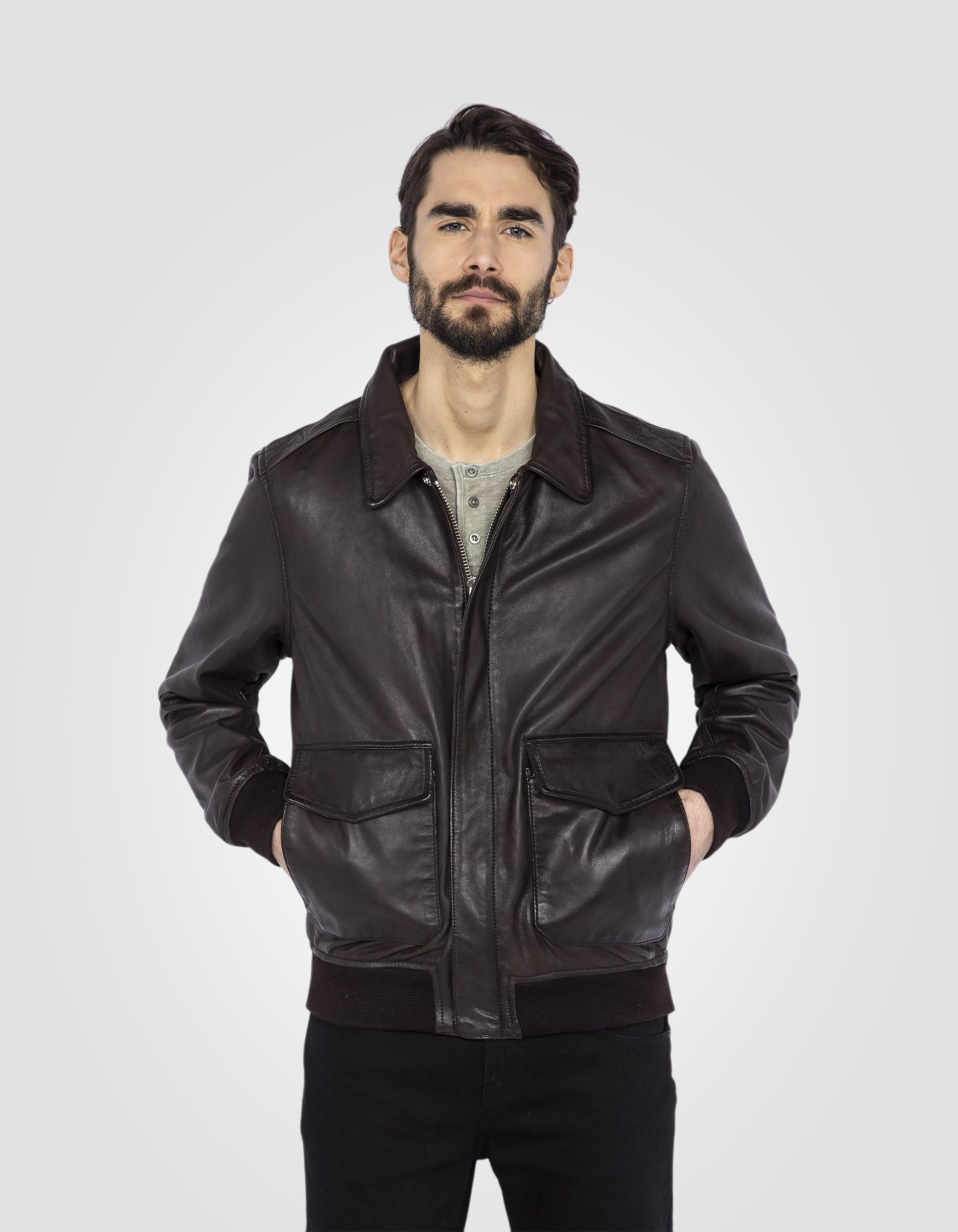 Flight jacket, lambskin leather-3