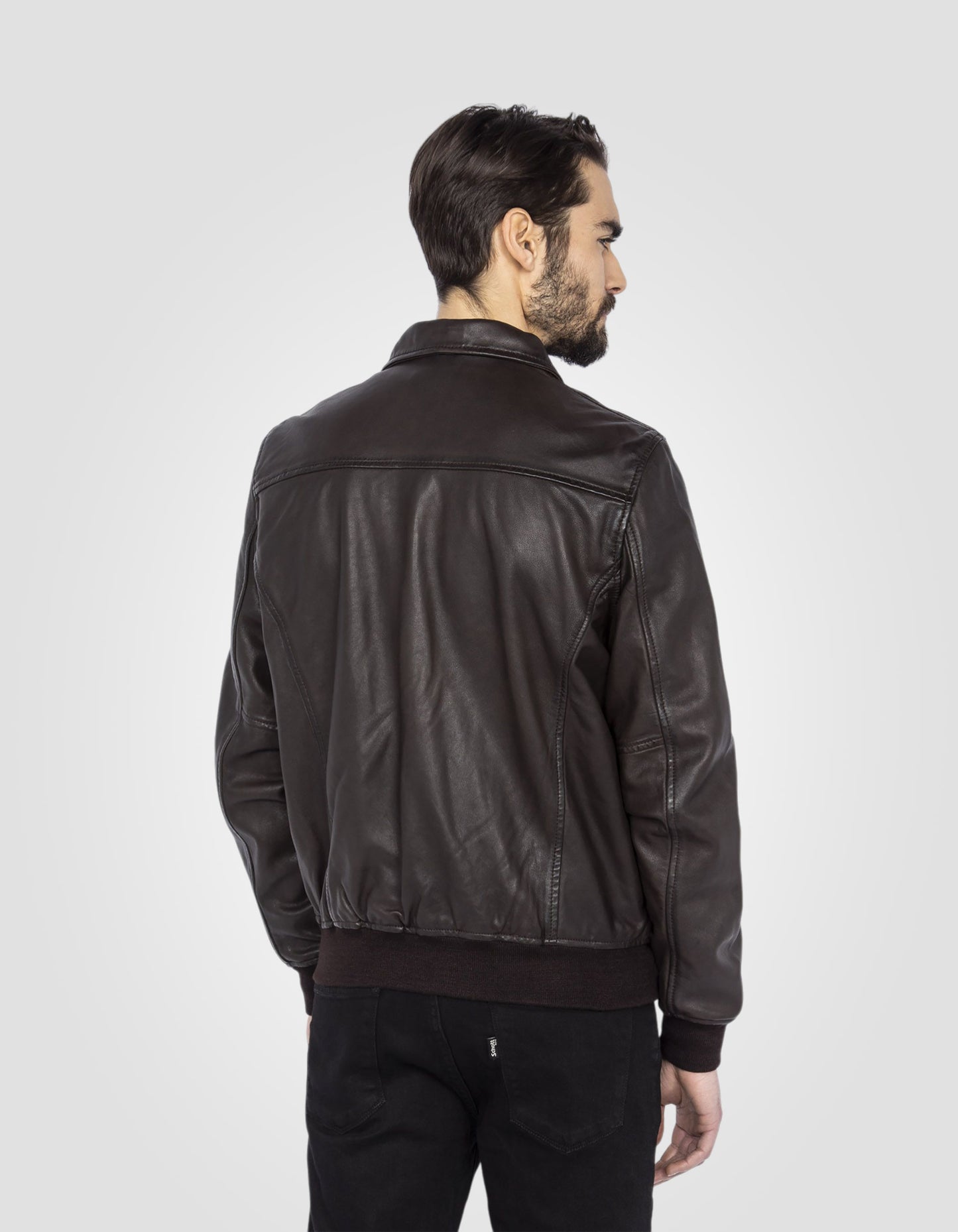 Blouson pilote, cuir d'agneau