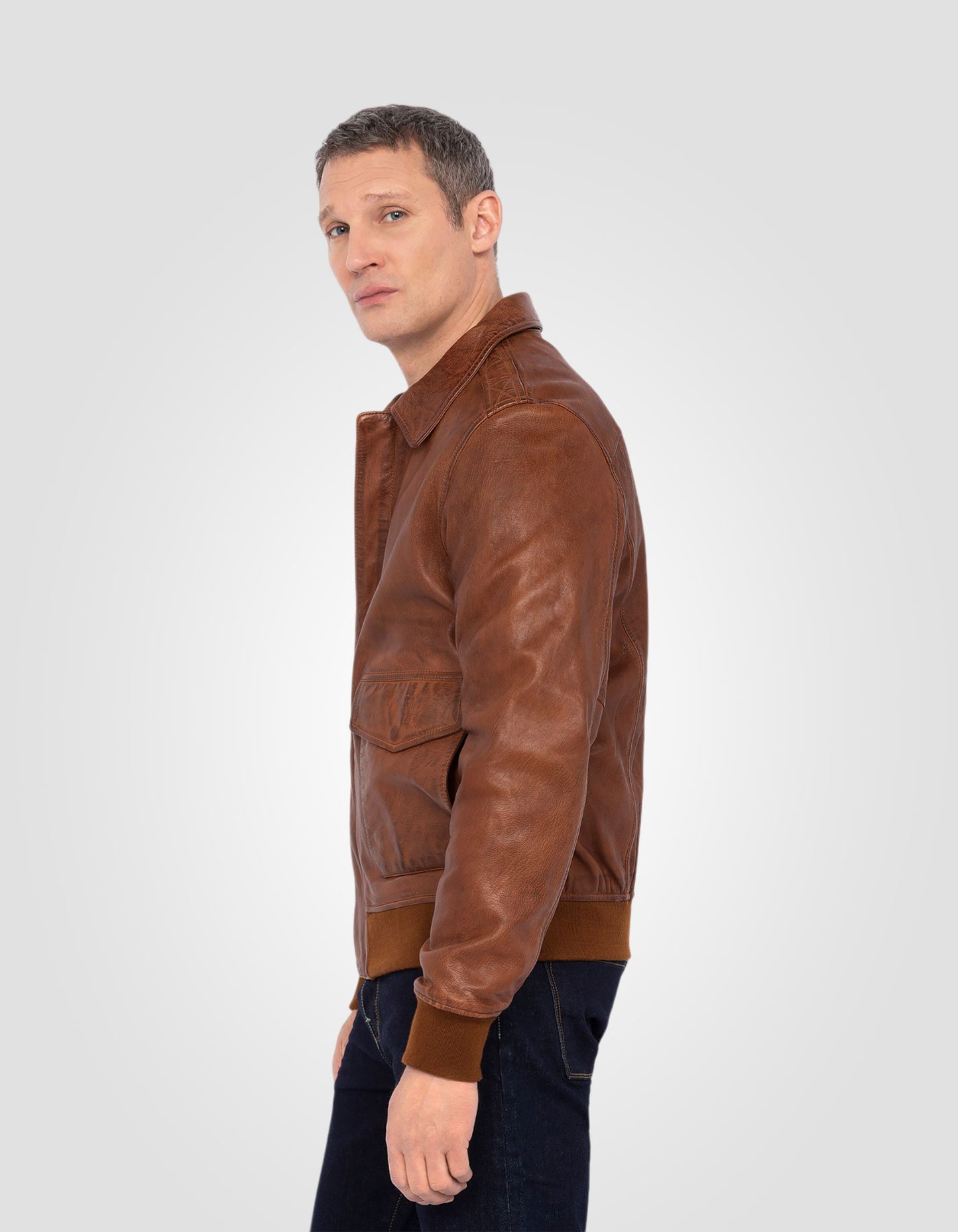 Flight jacket, lambskin leather