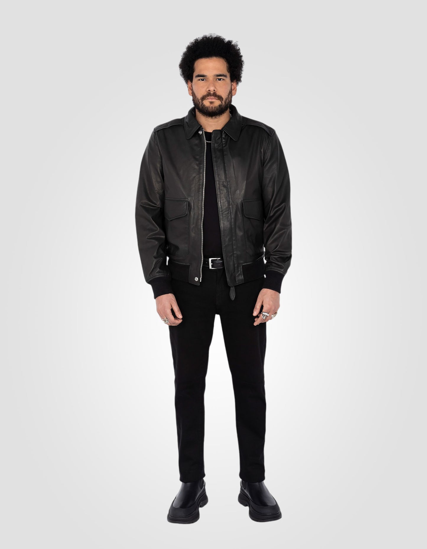 Blouson pilote A2, cuir de chèvre