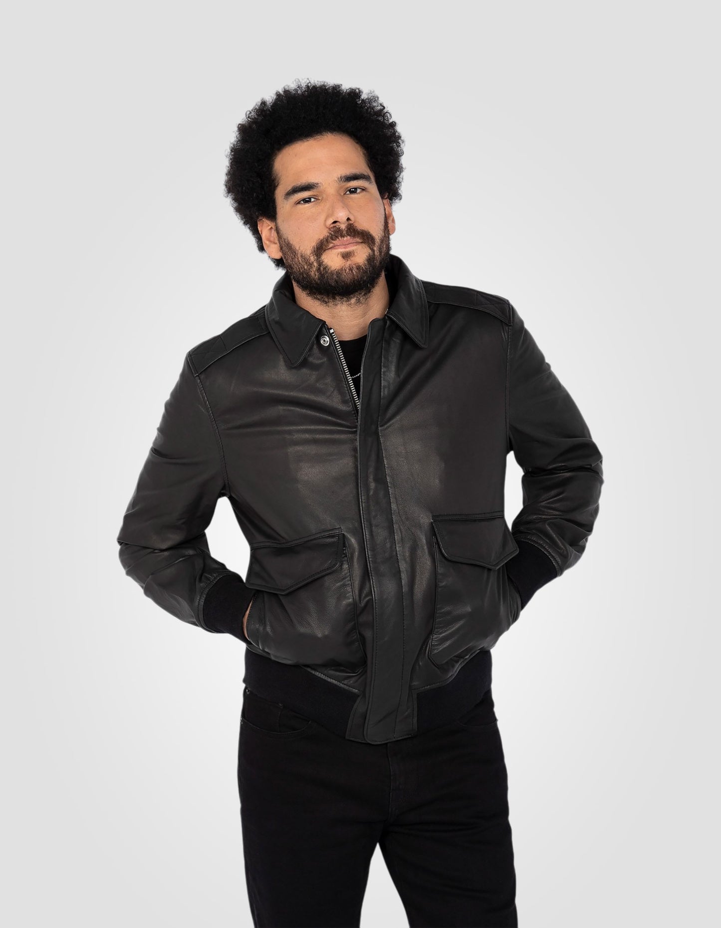 Blouson pilote A2, cuir de chèvre