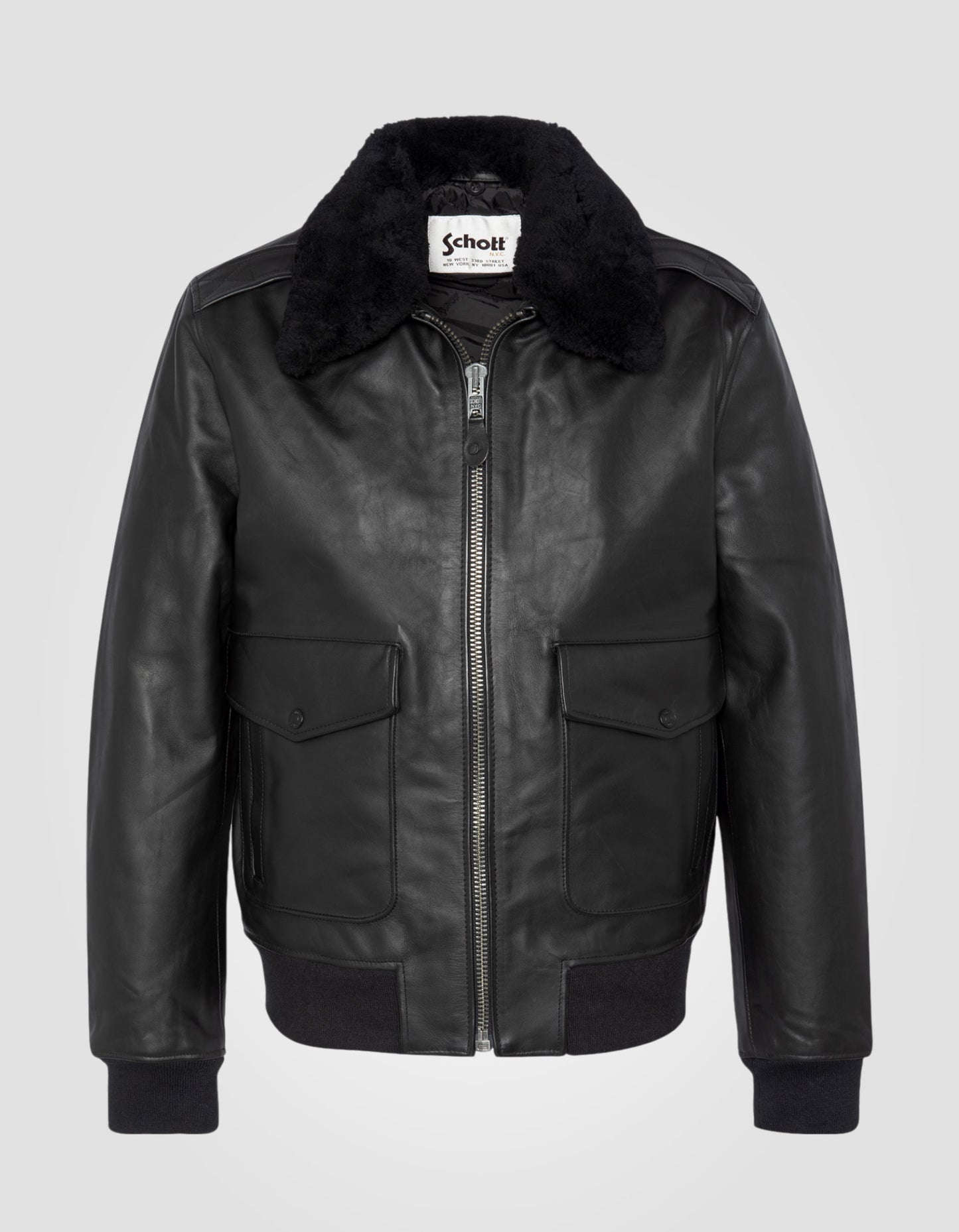 Blouson pilote type A-2, cuir de vachette