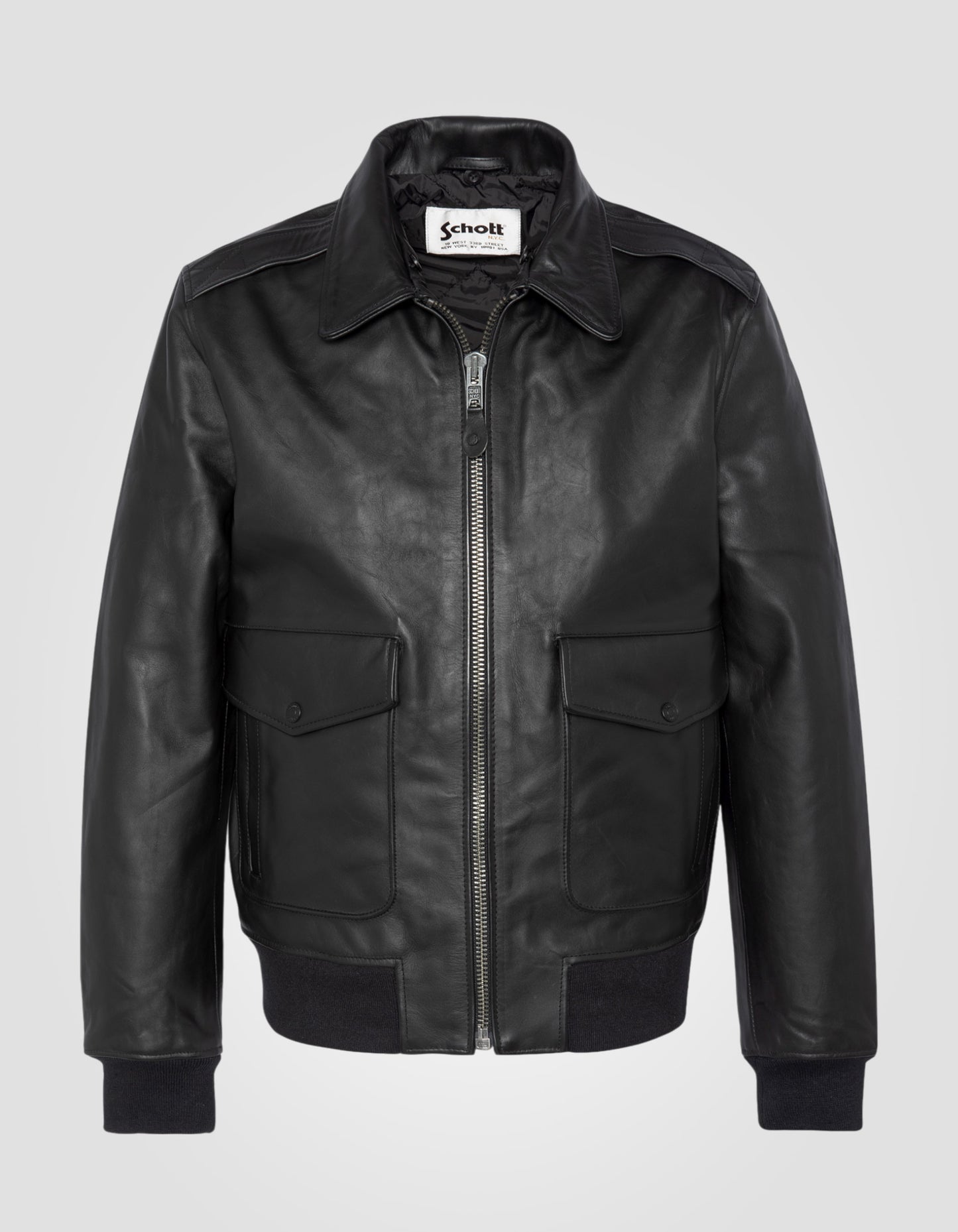 Blouson pilote type A-2, cuir de vachette